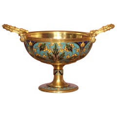 Antique F. Barbedienne, 19th Century French Gilt Bronze and Cloisonnè Enamel Tazza Cup