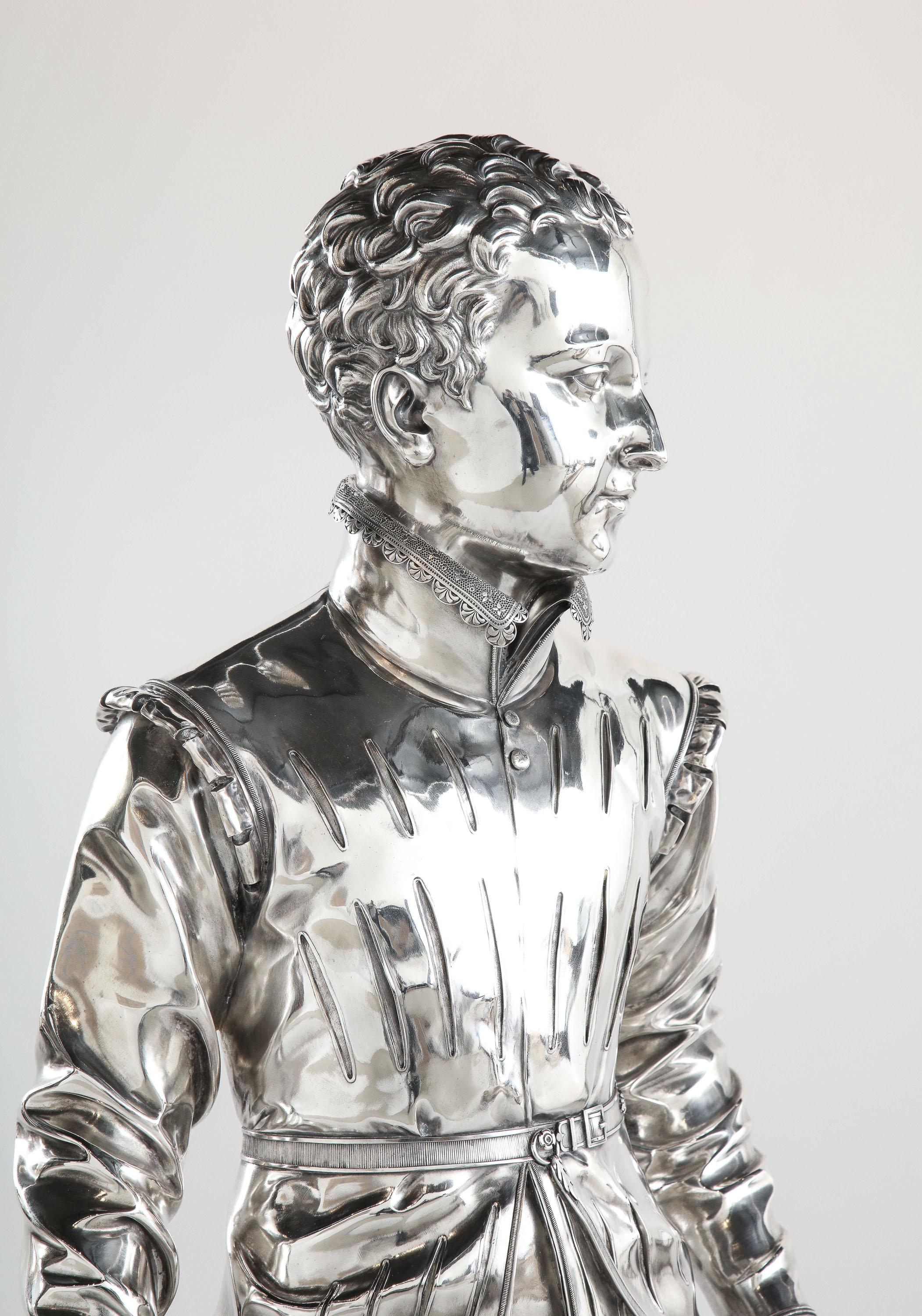 F. Barbedienne, a Life-Size Silvered Bronze of King Henri IV Enfant as a Child 12