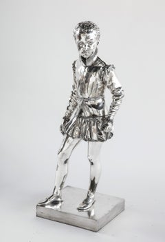 F. Barbedienne, a Life-Size Silvered Bronze of King Henri IV Enfant as a Child