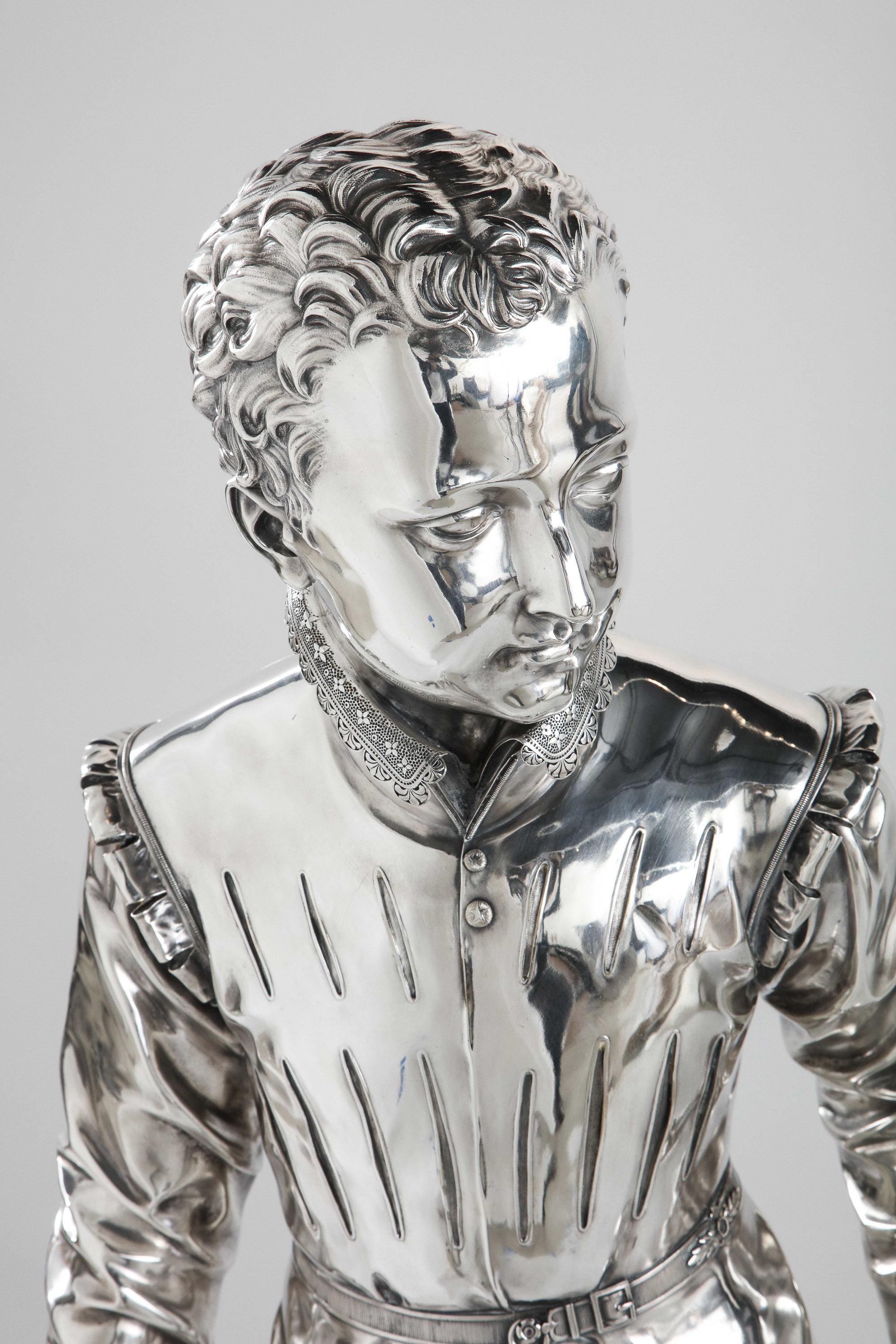 F. Barbedienne, a Life-Size Silvered Bronze of King Henri IV Enfant as a Child 15