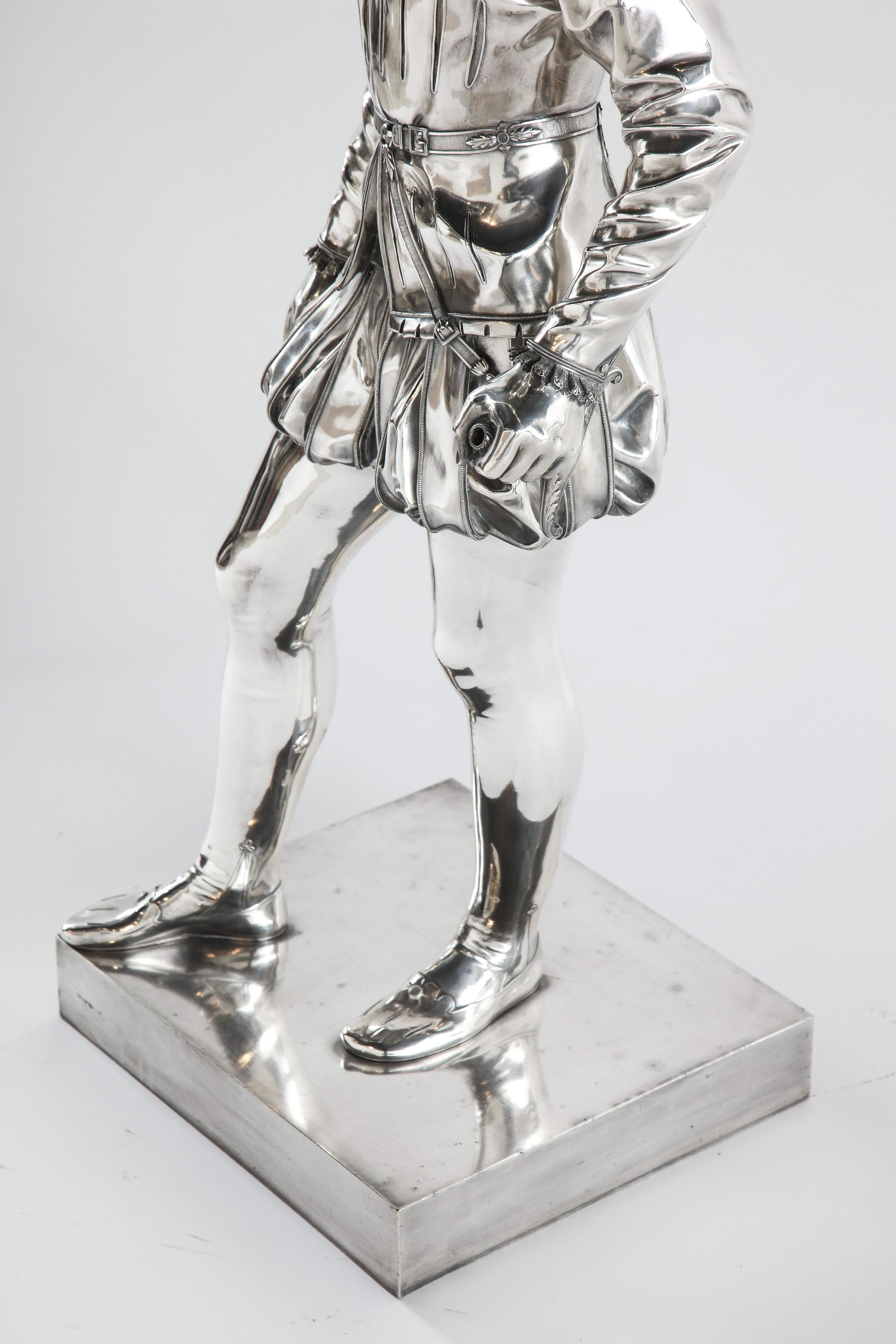 F. Barbedienne, a Life-Size Silvered Bronze of King Henri IV Enfant as a Child 2