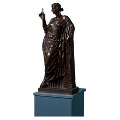 Grande sculpture d'euterpe en bronze de F. Barbedienne