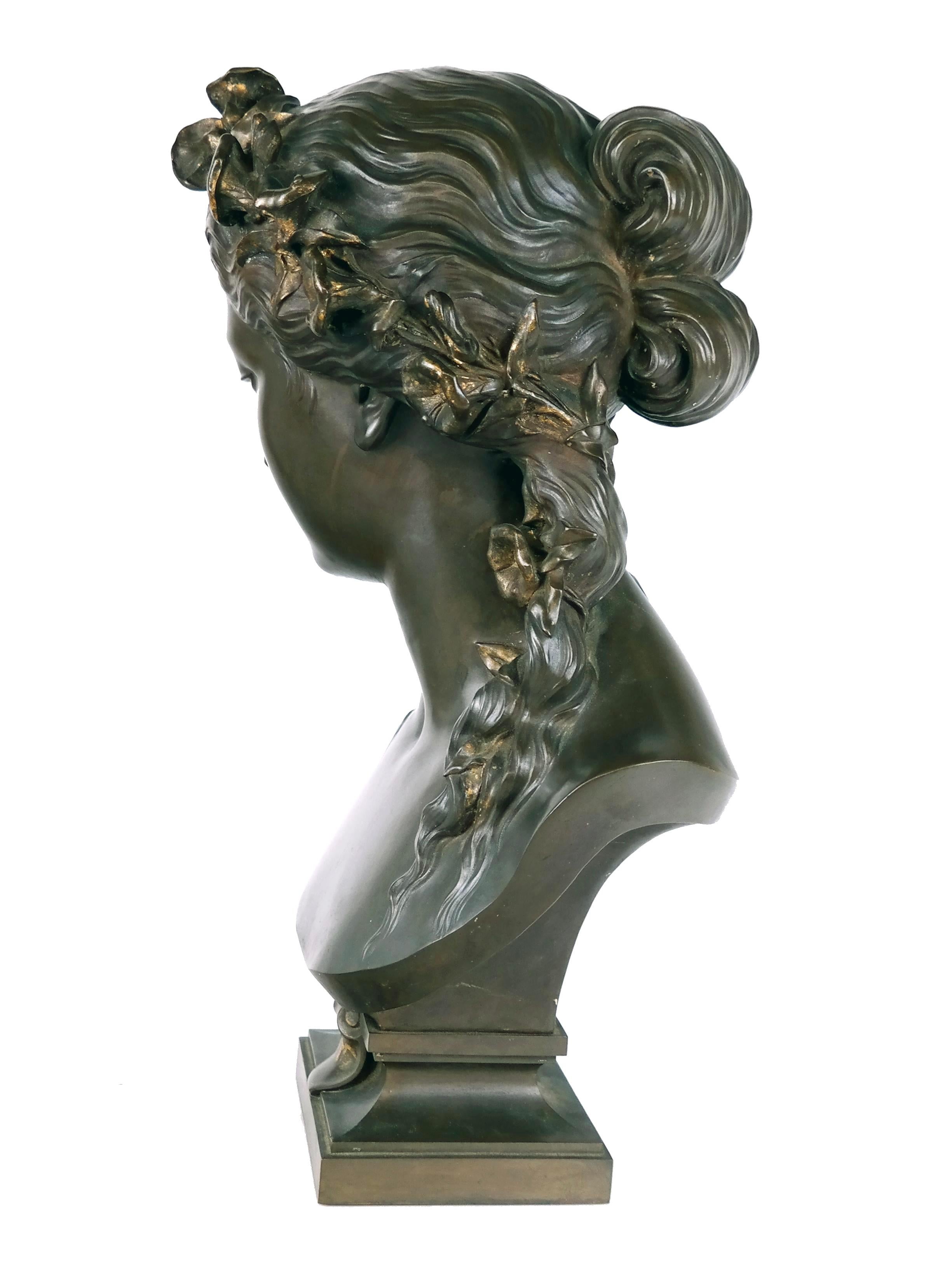 F. Barbedienne Busto di donna in bronzo In condizioni buone in vendita a Bradenton, FL