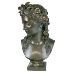 F. Barbedienne Bronze Bust of a Woman