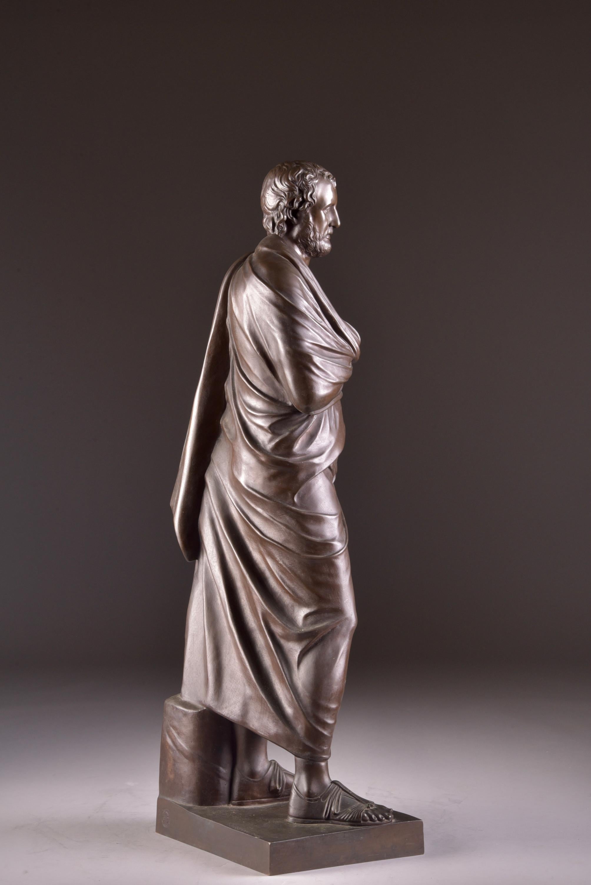 19th Century F. Barbedienne Fondeur, A. Collas Brevete, Beeld, a Large Statue of Sophocles