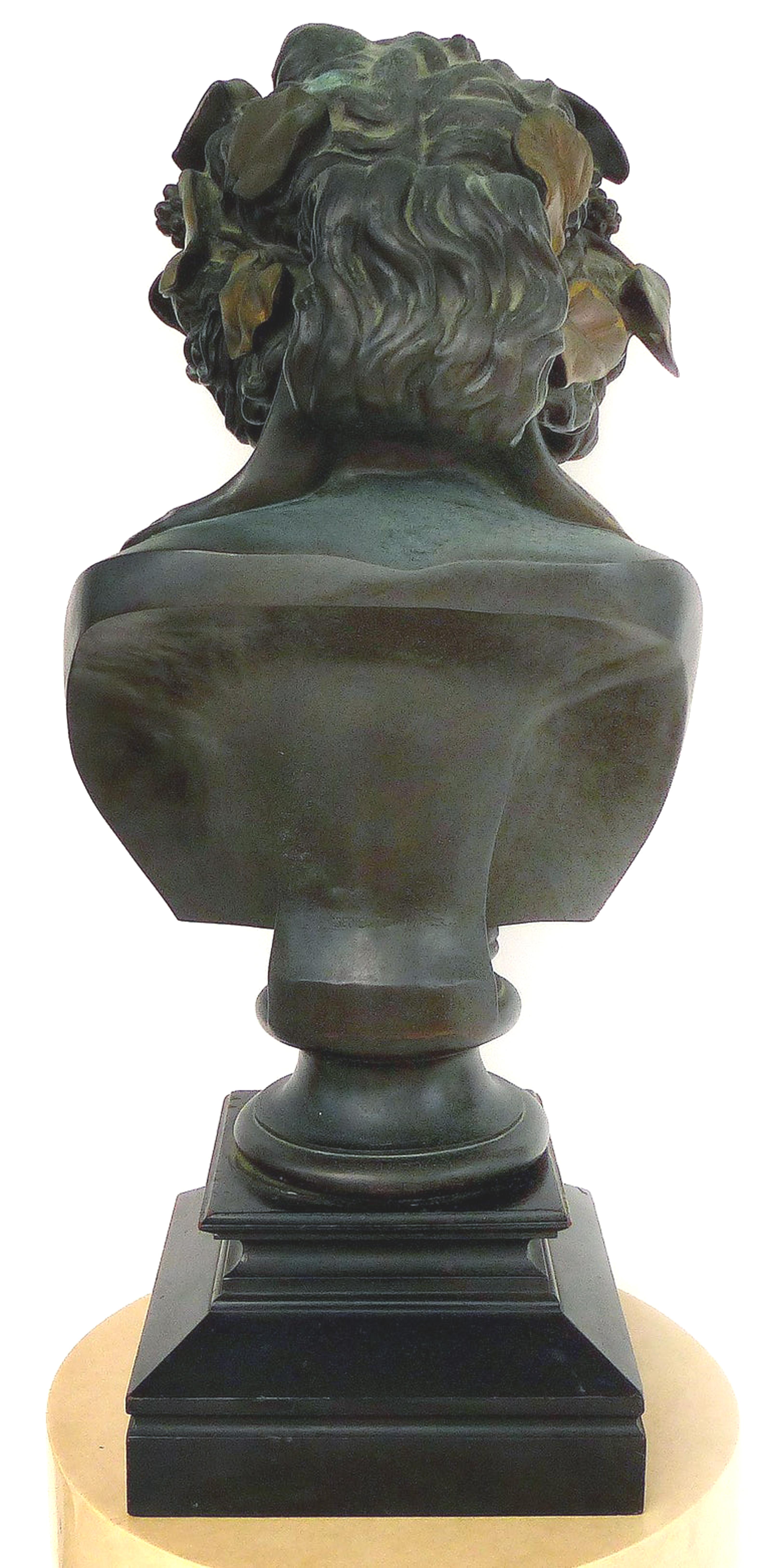 Cast F. Barbedienne Fondeur Bronze Statue of Antinous as Dioniso
