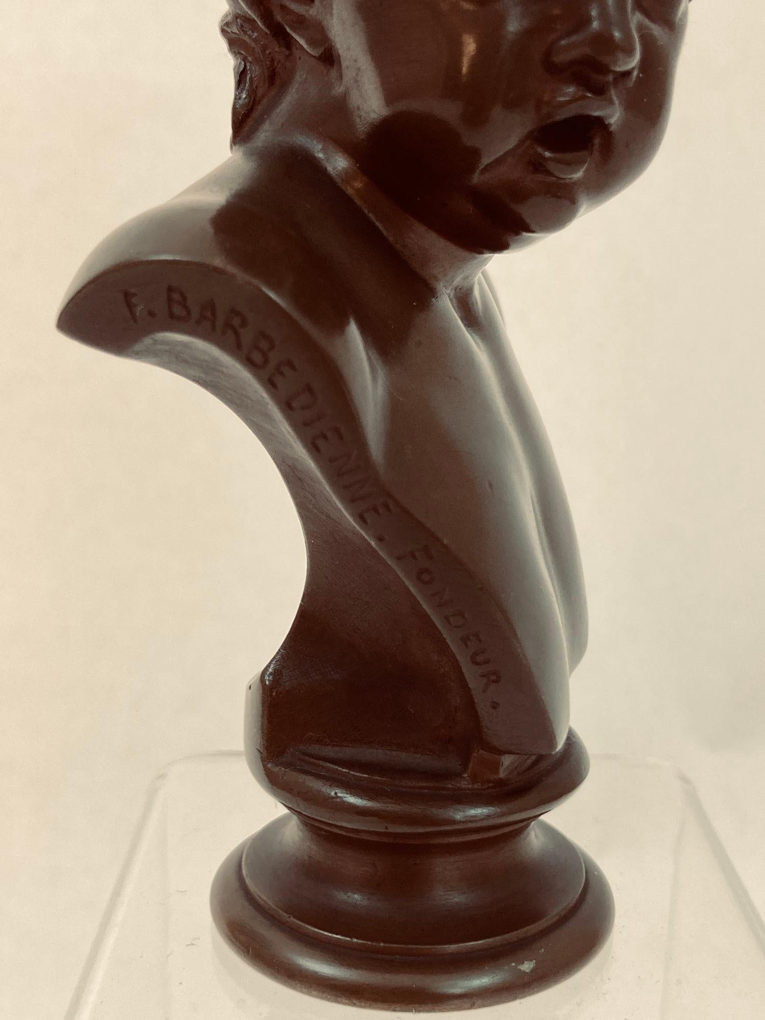 F. Fonderia Barbedienne Busto in bronzo di un giovane in vendita 2