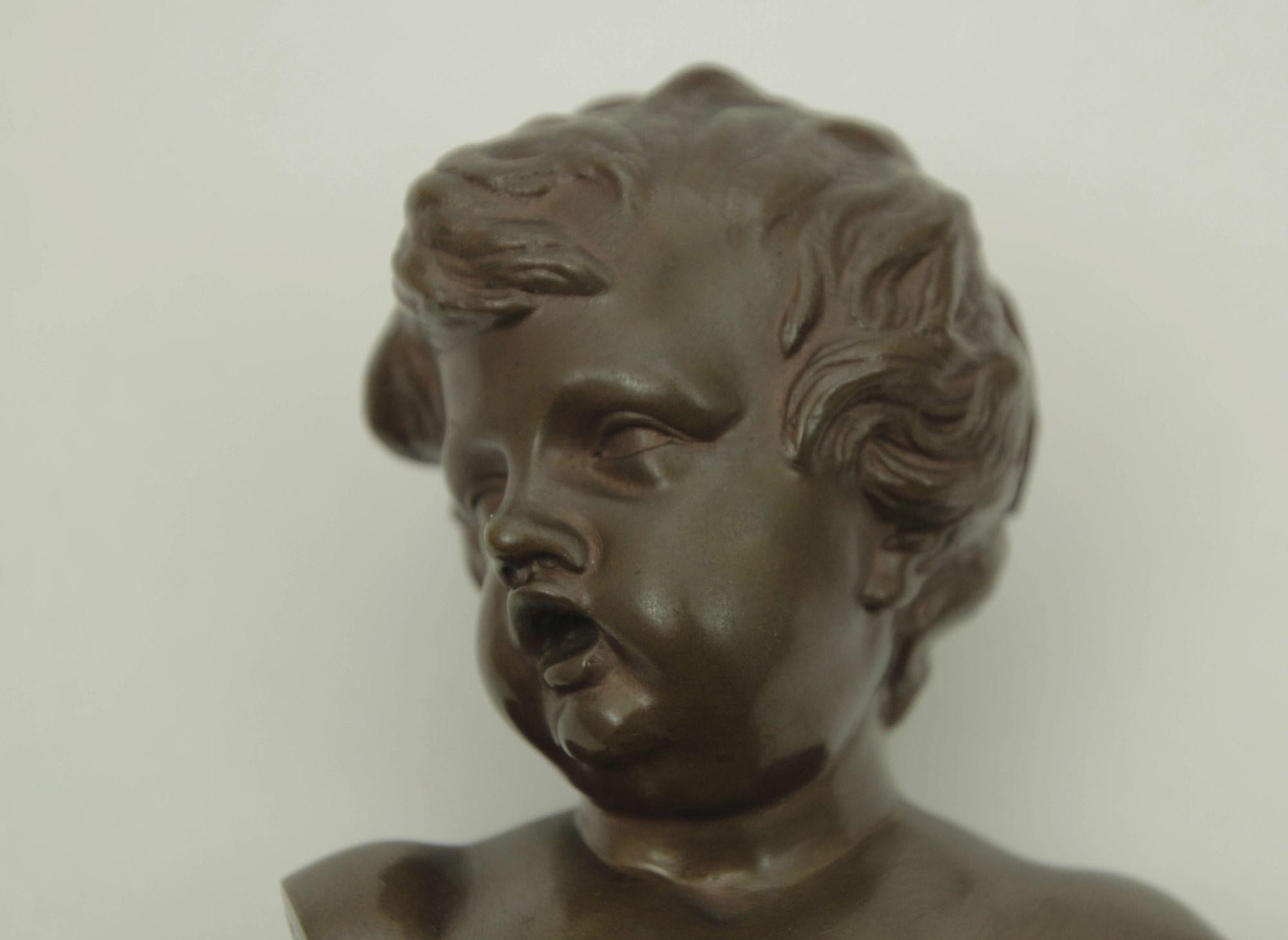 F. Fonderia Barbedienne Busto in bronzo di un giovane in vendita 6