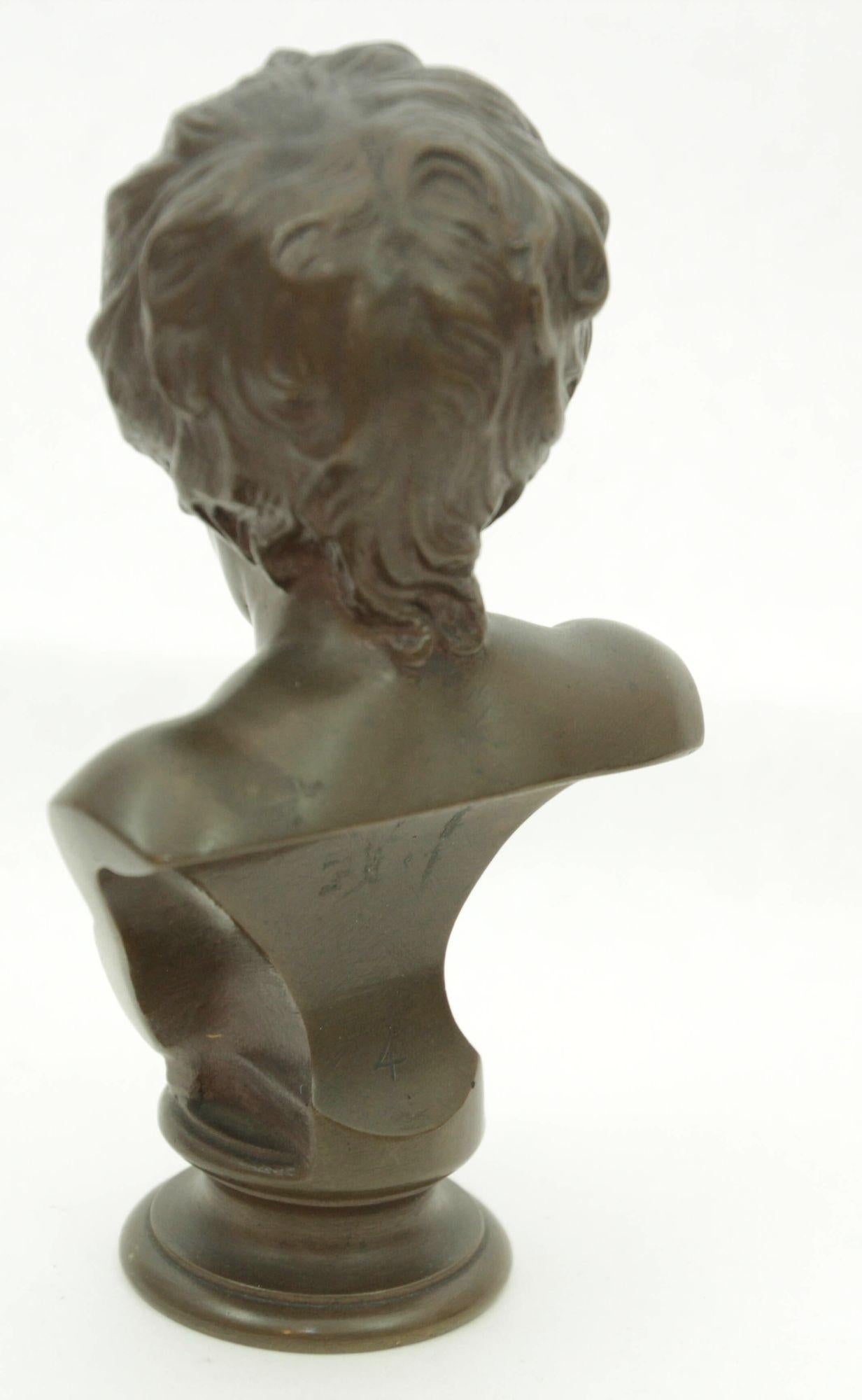 F. Fonderia Barbedienne Busto in bronzo di un giovane in vendita 9