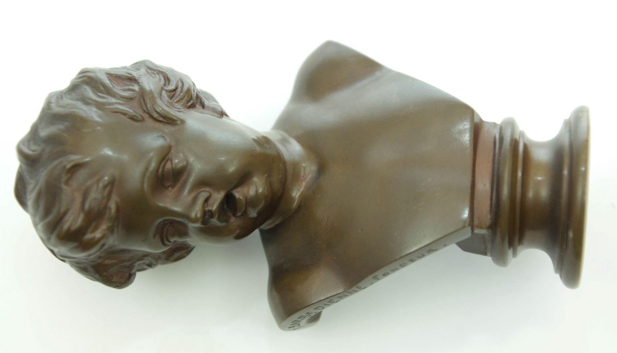 F. Fonderia Barbedienne Busto in bronzo di un giovane in vendita 10