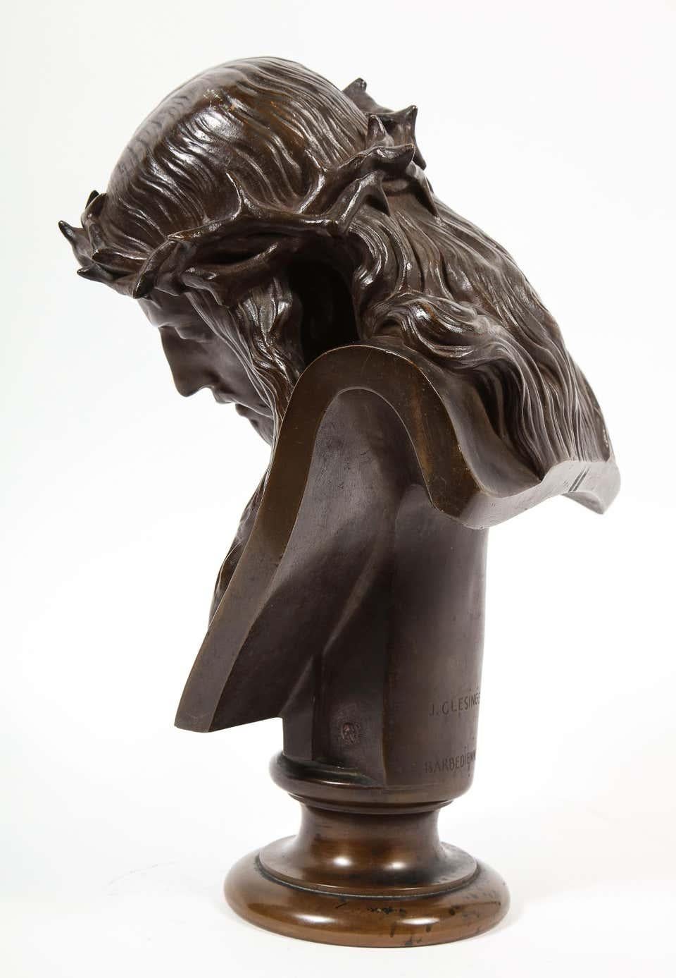 Jean-Baptiste Auguste Clesinger, French Bronze Bust of Jesus Christ, Barbedienne 3