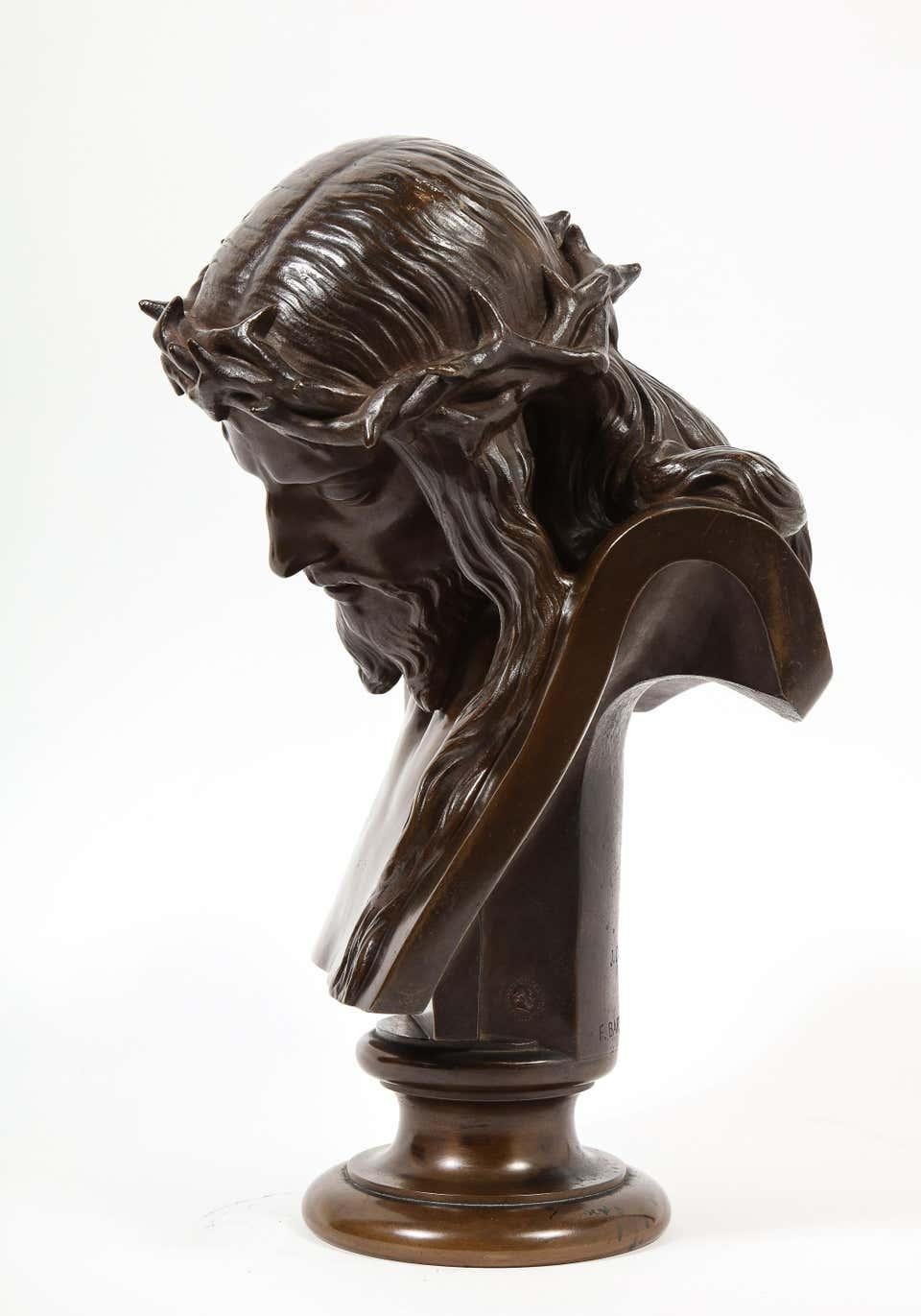Jean-Baptiste Auguste Clesinger, French Bronze Bust of Jesus Christ, Barbedienne 4