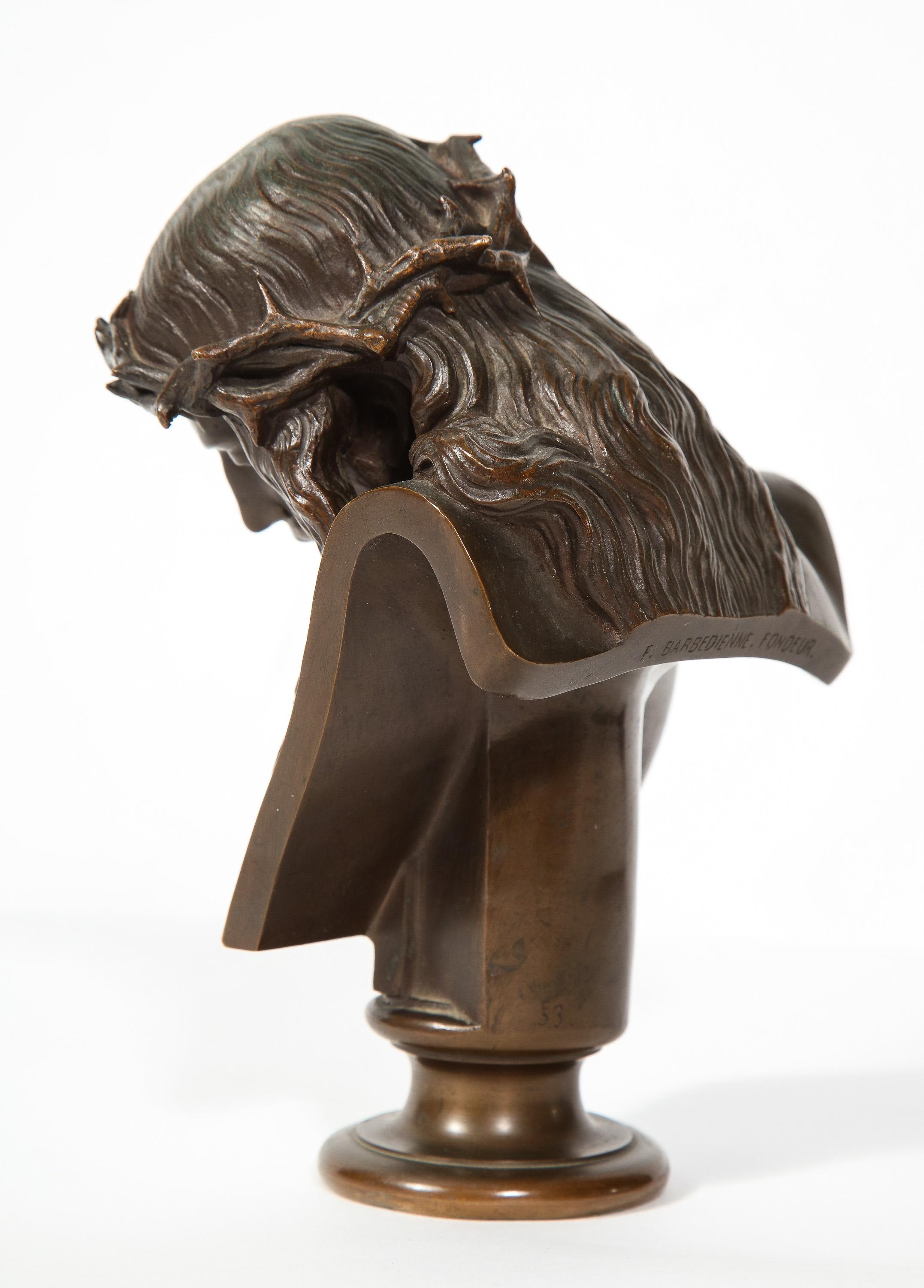Jean-Baptiste Auguste Clesinger, French Bronze Bust of Jesus Christ, Barbedienne 7