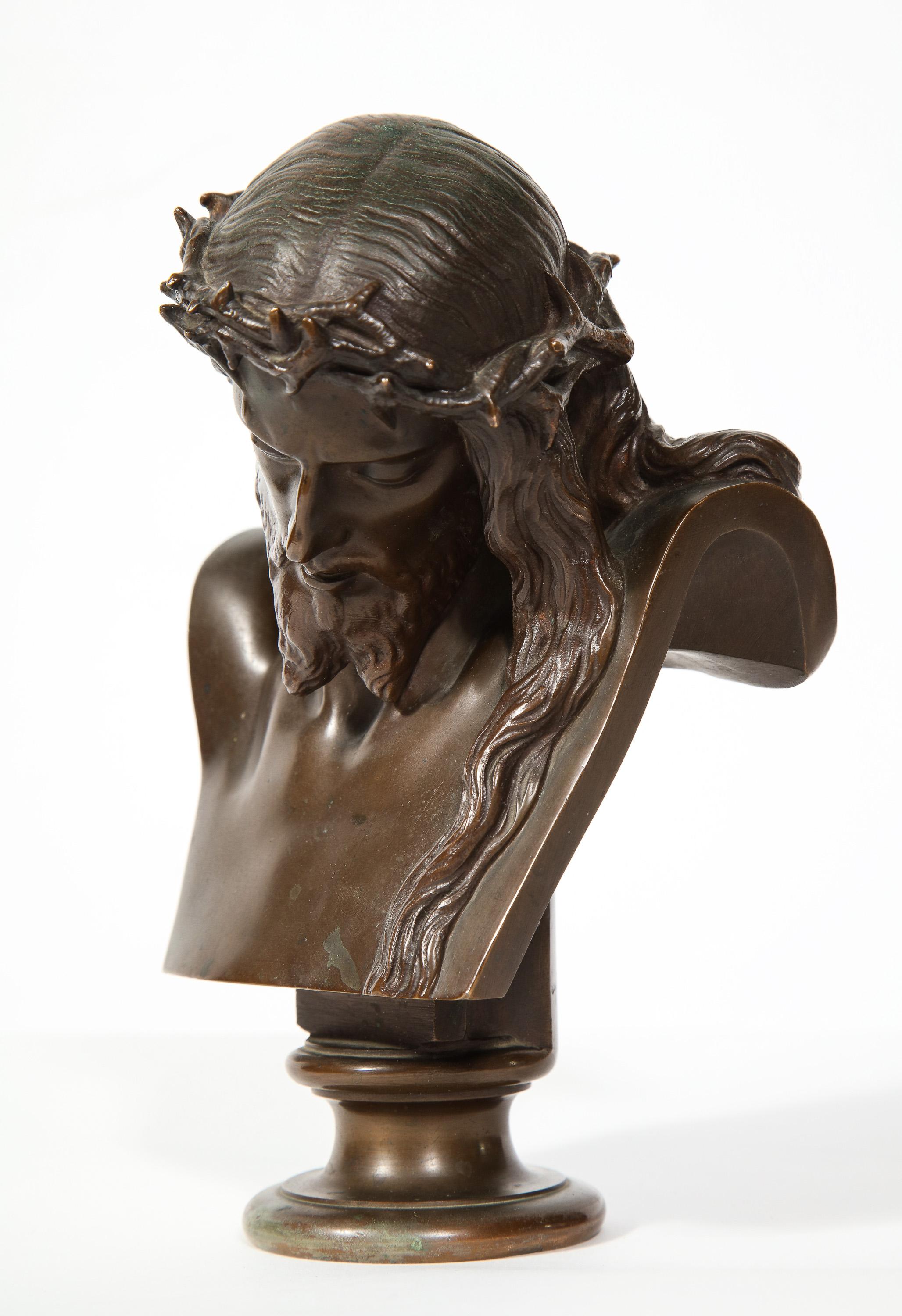 Jean-Baptiste Auguste Clesinger, French Bronze Bust of Jesus Christ, Barbedienne 10