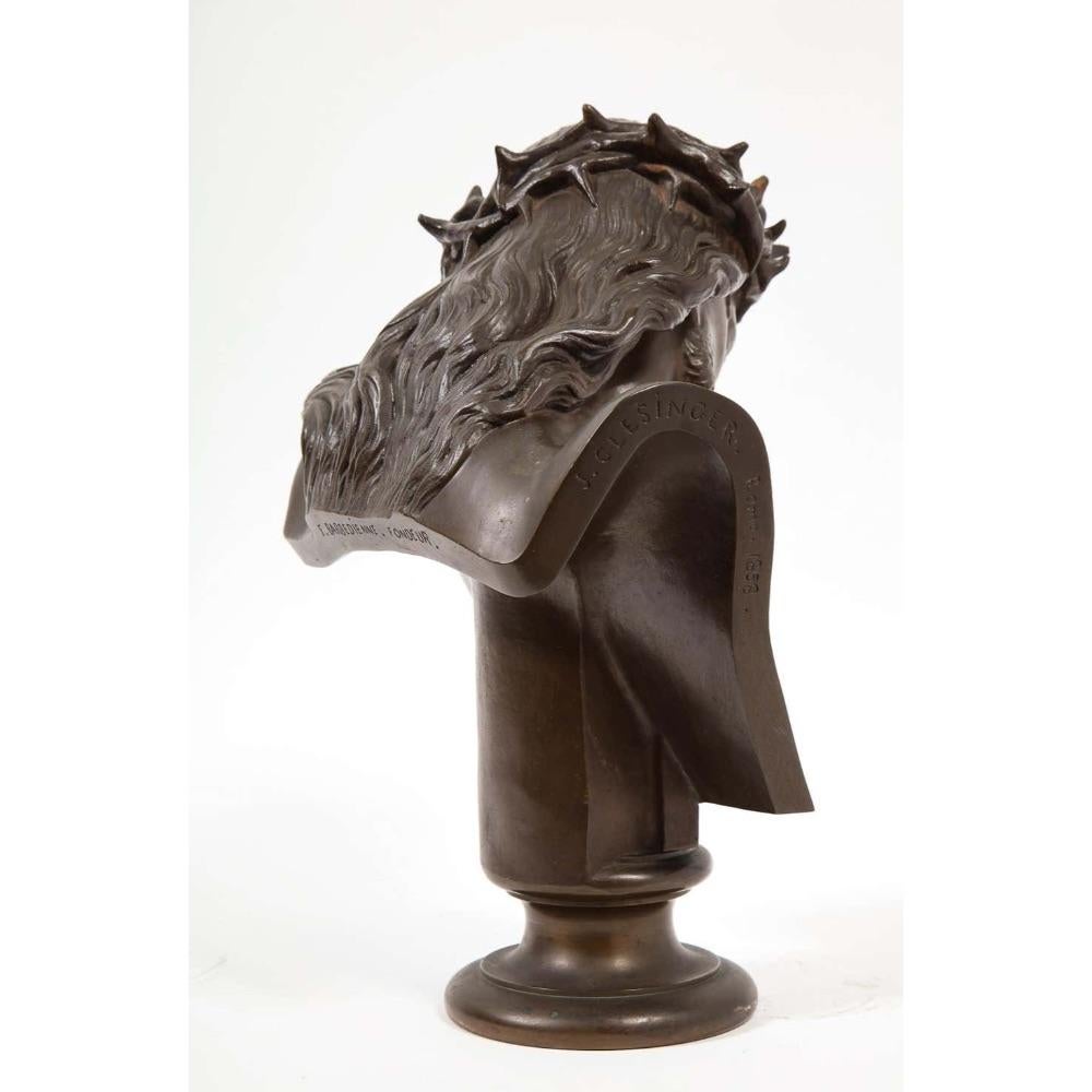 Jean-Baptiste Auguste Clesinger, French Bronze Bust of Jesus Christ, Barbedienne 8