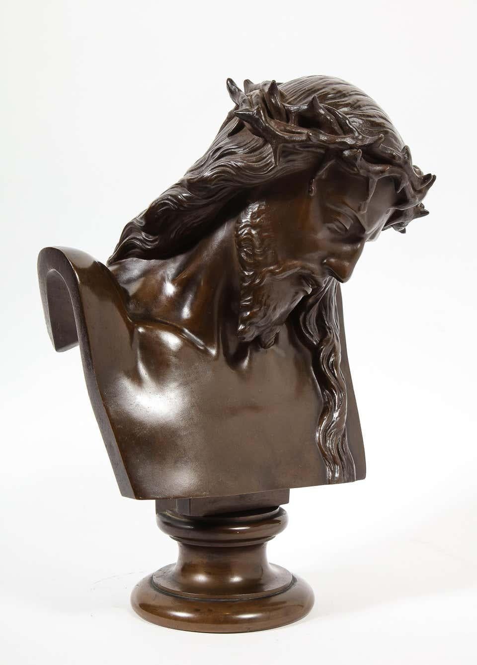 Jean-Baptiste Auguste Clesinger, French Bronze Bust of Jesus Christ, Barbedienne 8