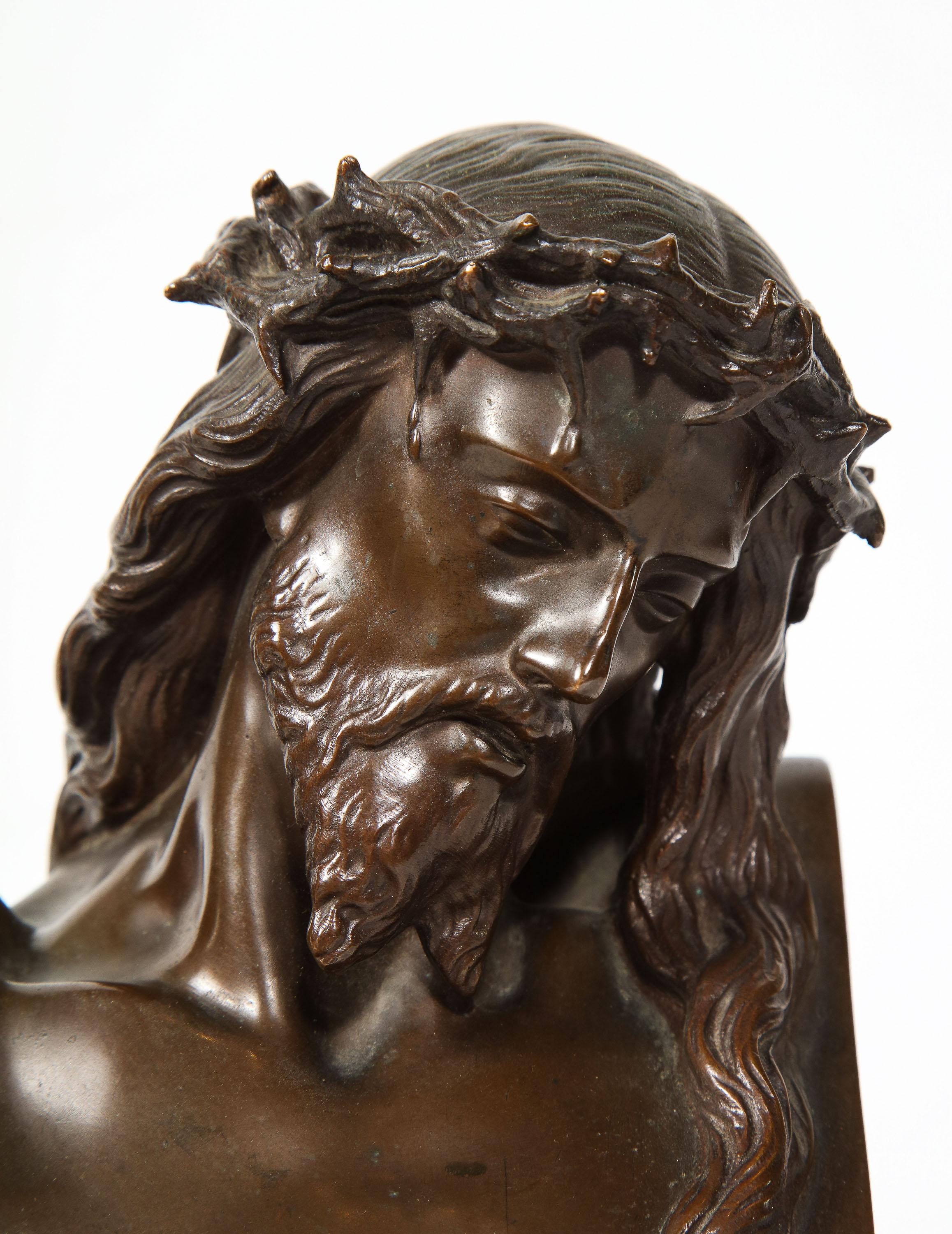 Jean-Baptiste Auguste Clesinger, French Bronze Bust of Jesus Christ, Barbedienne 12