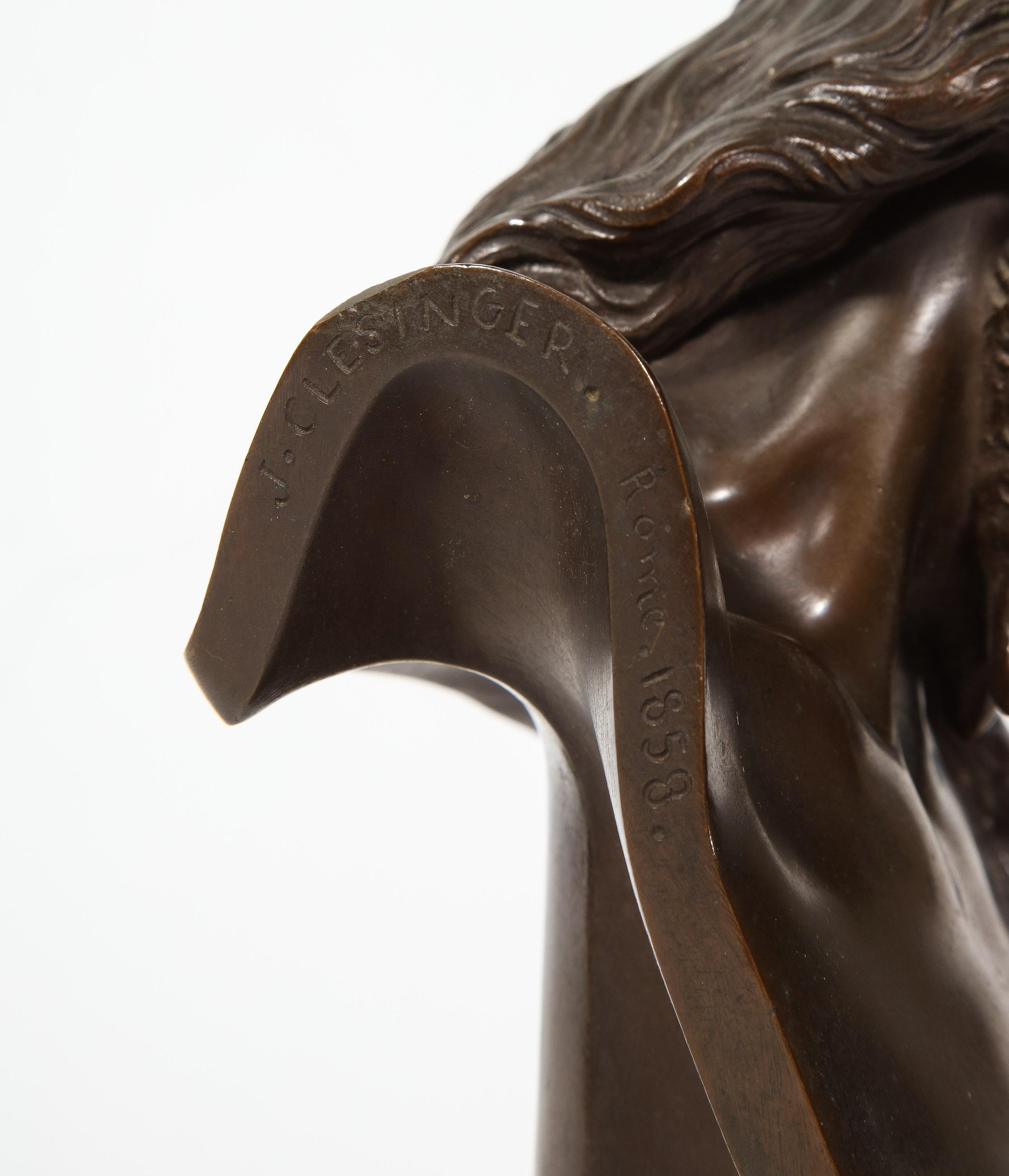 Jean-Baptiste Auguste Clesinger, French Bronze Bust of Jesus Christ, Barbedienne 1