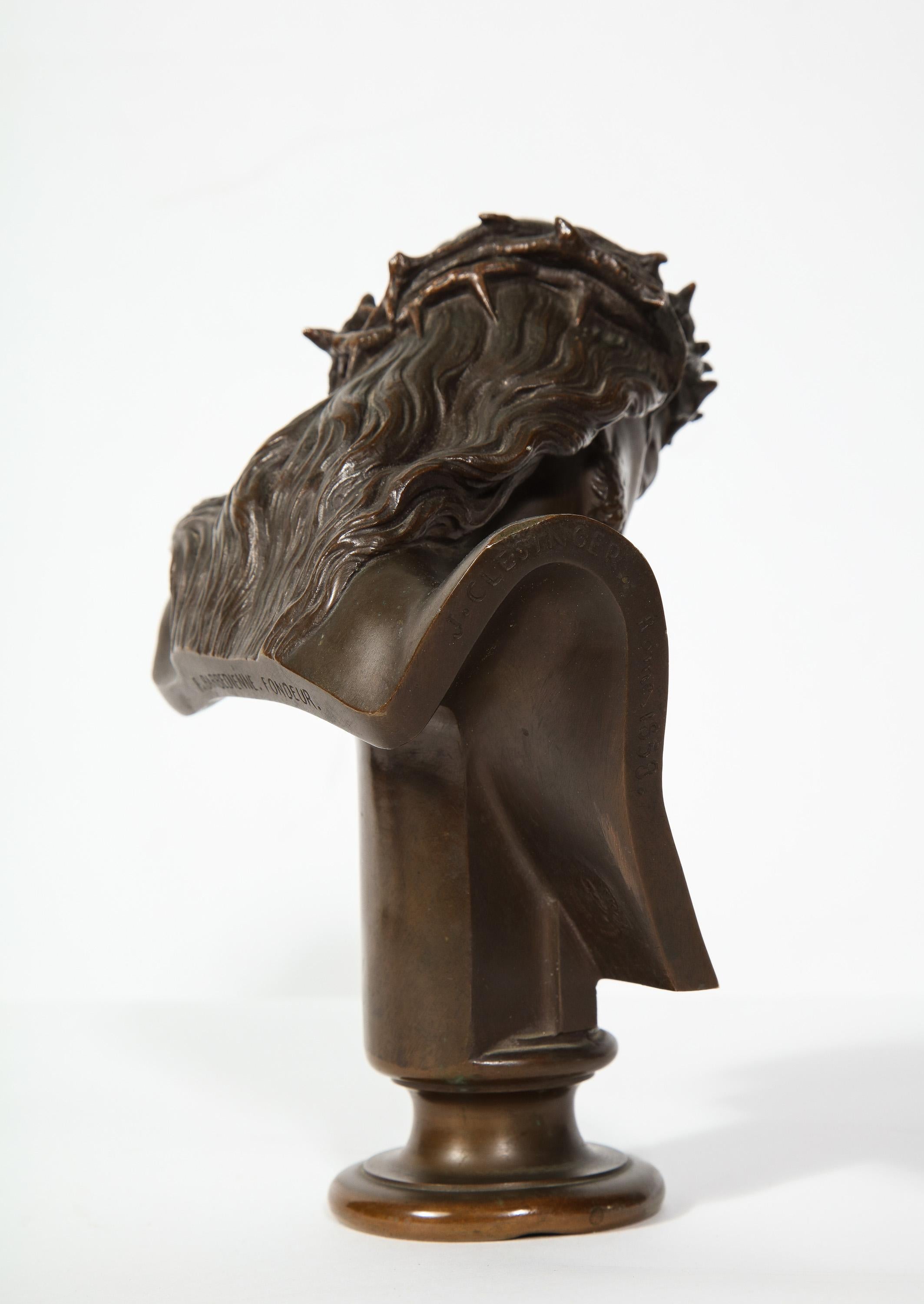 Jean-Baptiste Auguste Clesinger, French Bronze Bust of Jesus Christ, Barbedienne 2