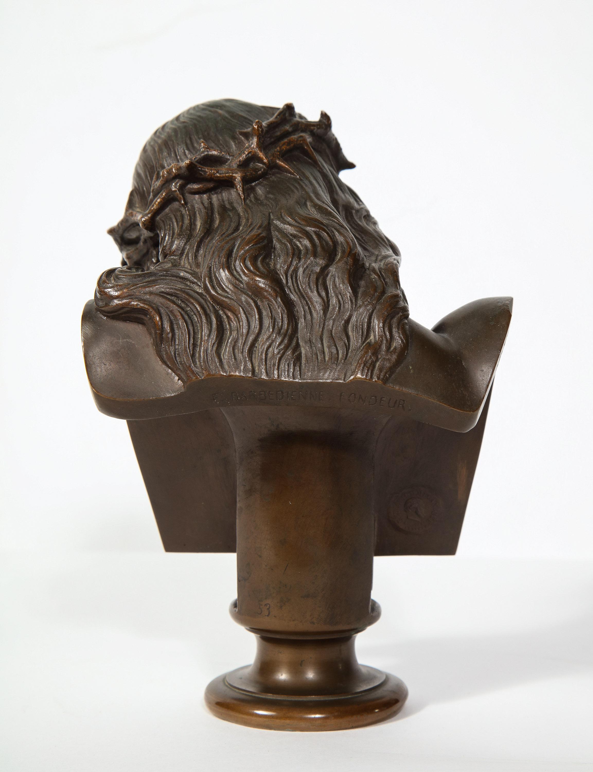 Jean-Baptiste Auguste Clesinger, French Bronze Bust of Jesus Christ, Barbedienne 4