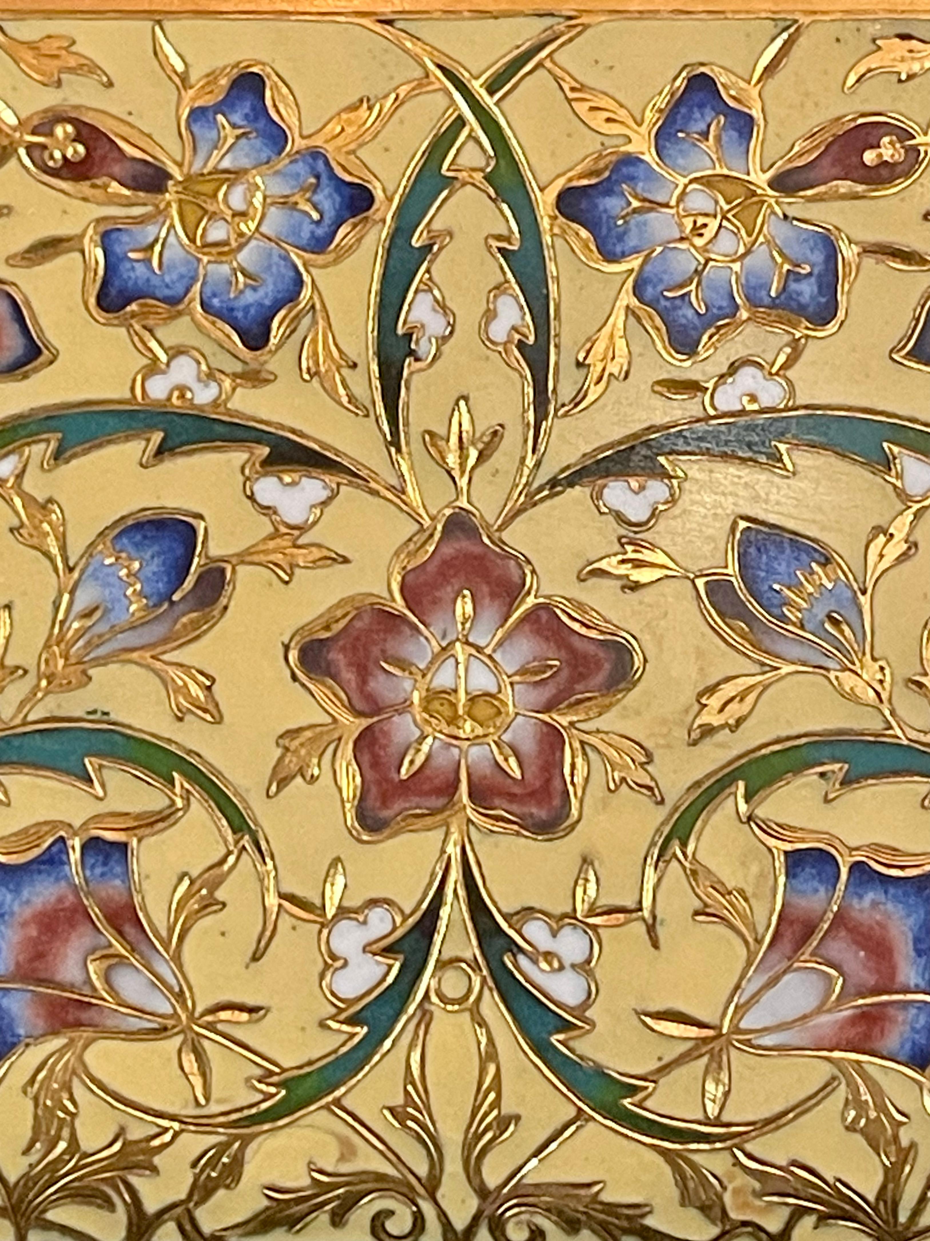F. Barbedienne French Ormolu and Champlevé Enamel Jardinière For Sale 6