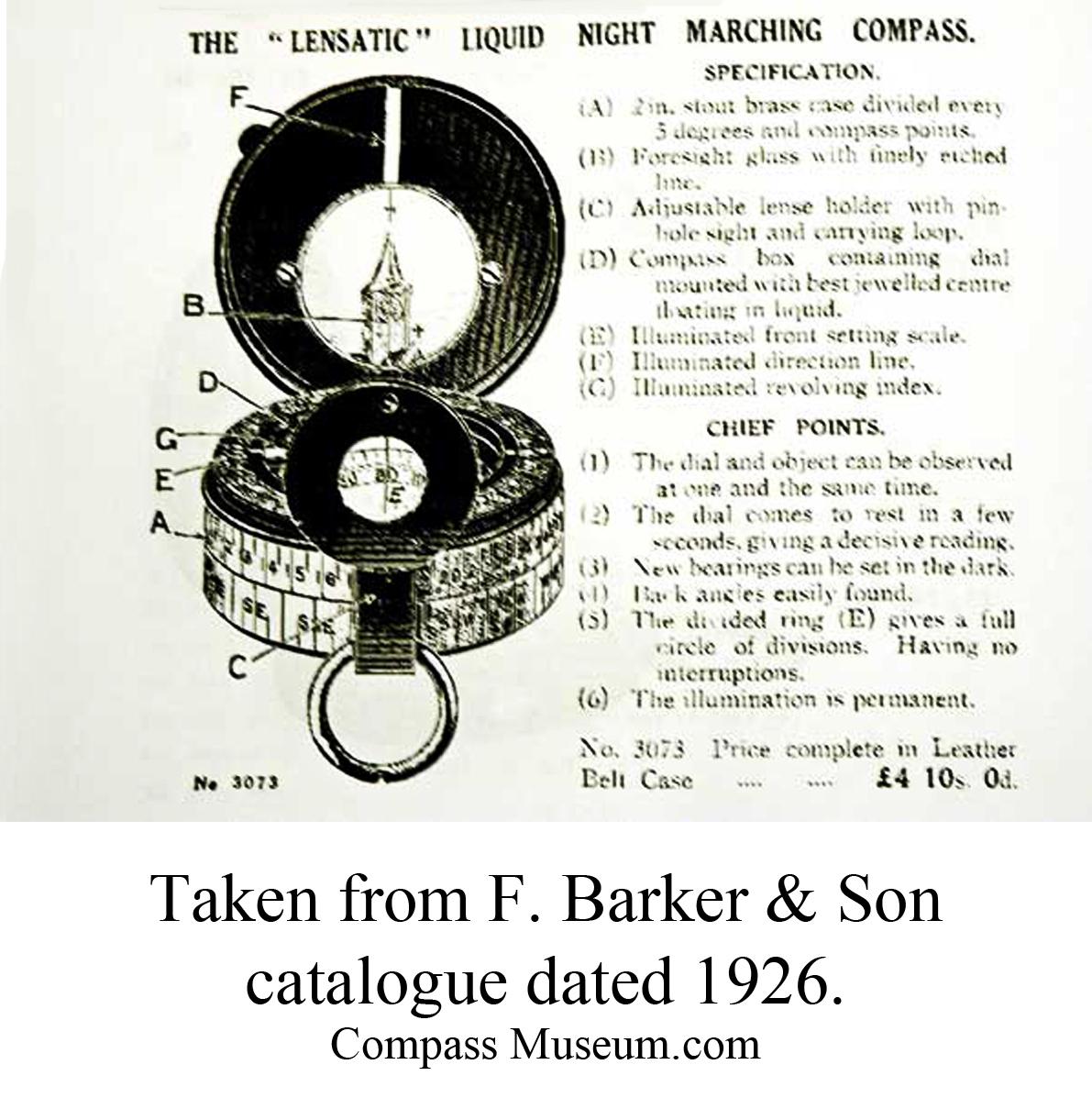 F Barker & Son Lensatic Marching Compass 4