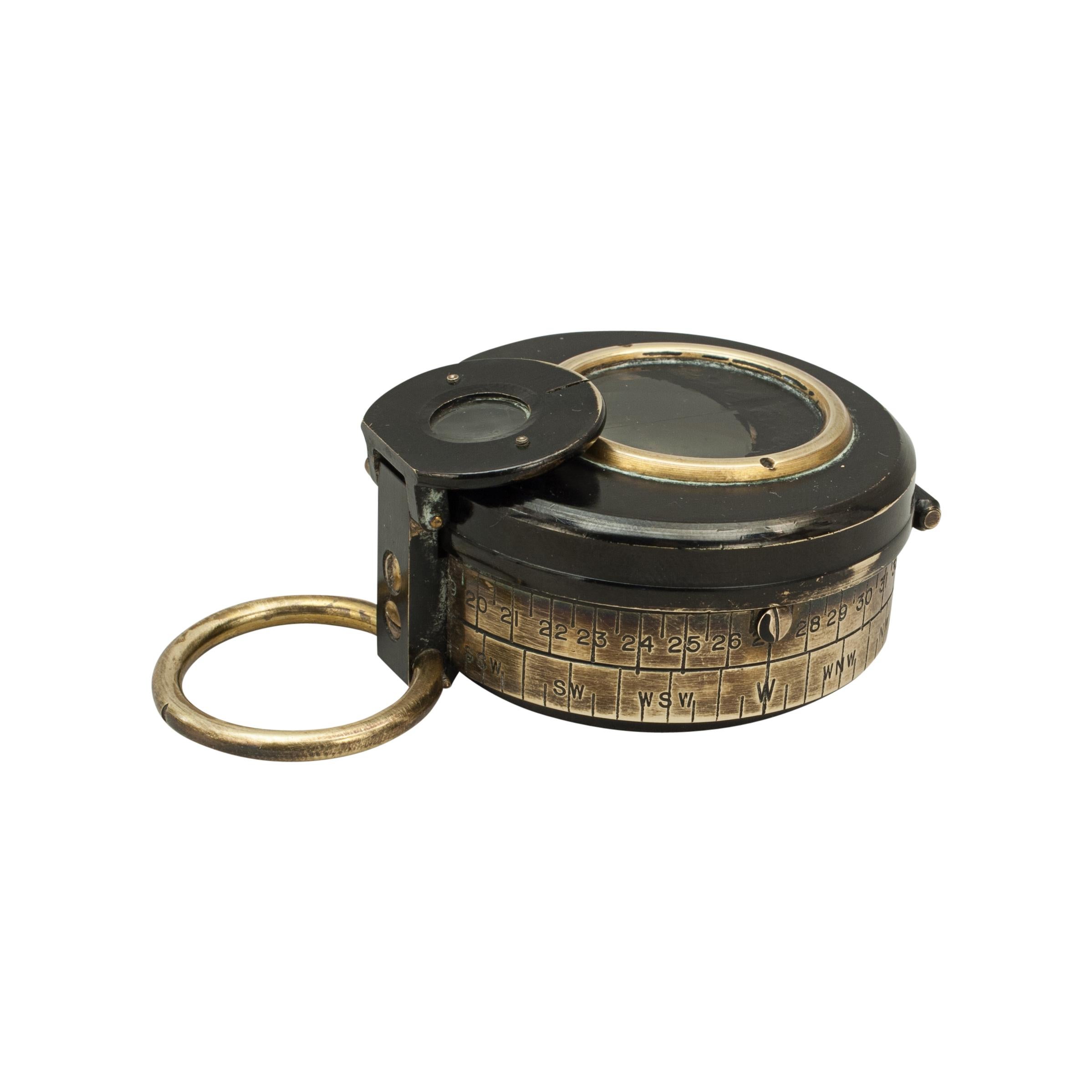 F Barker & Son Lensatic Compass.
A great little F Barker & Son marching compass dating from around the World War I era. The compass is with its original finish with patent details on the back, 'Barkers patents 1818/15 103019/16 11002/16'. Barker