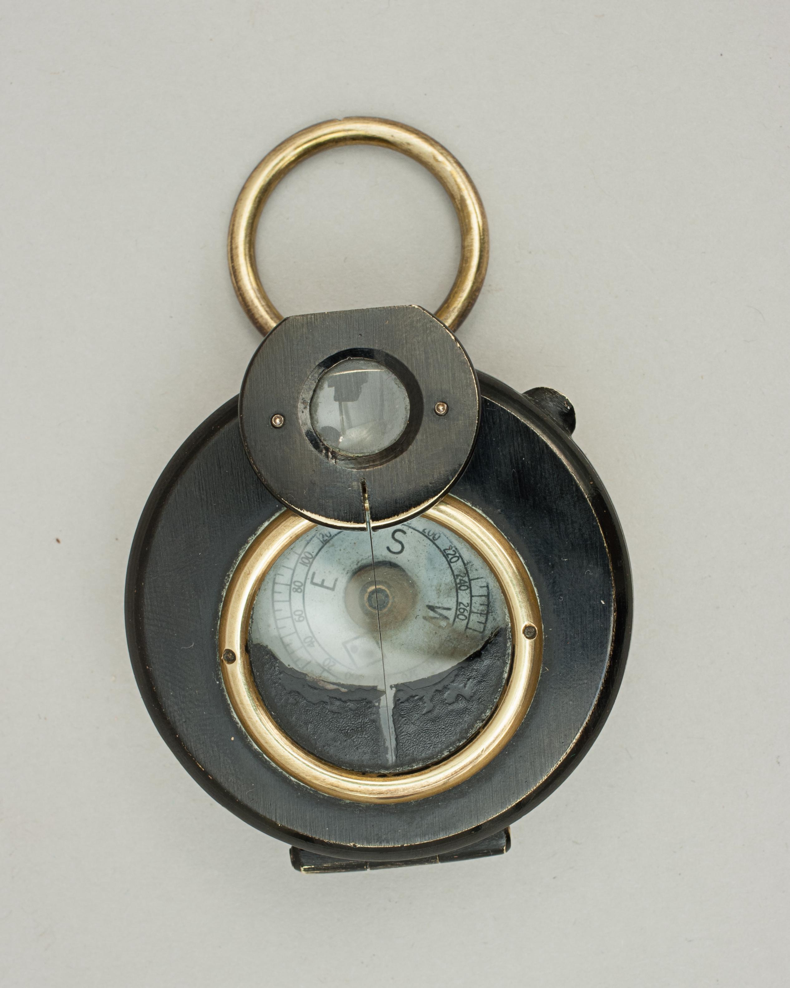 F Barker & Son Lensatic Marching Compass In Good Condition In Oxfordshire, GB