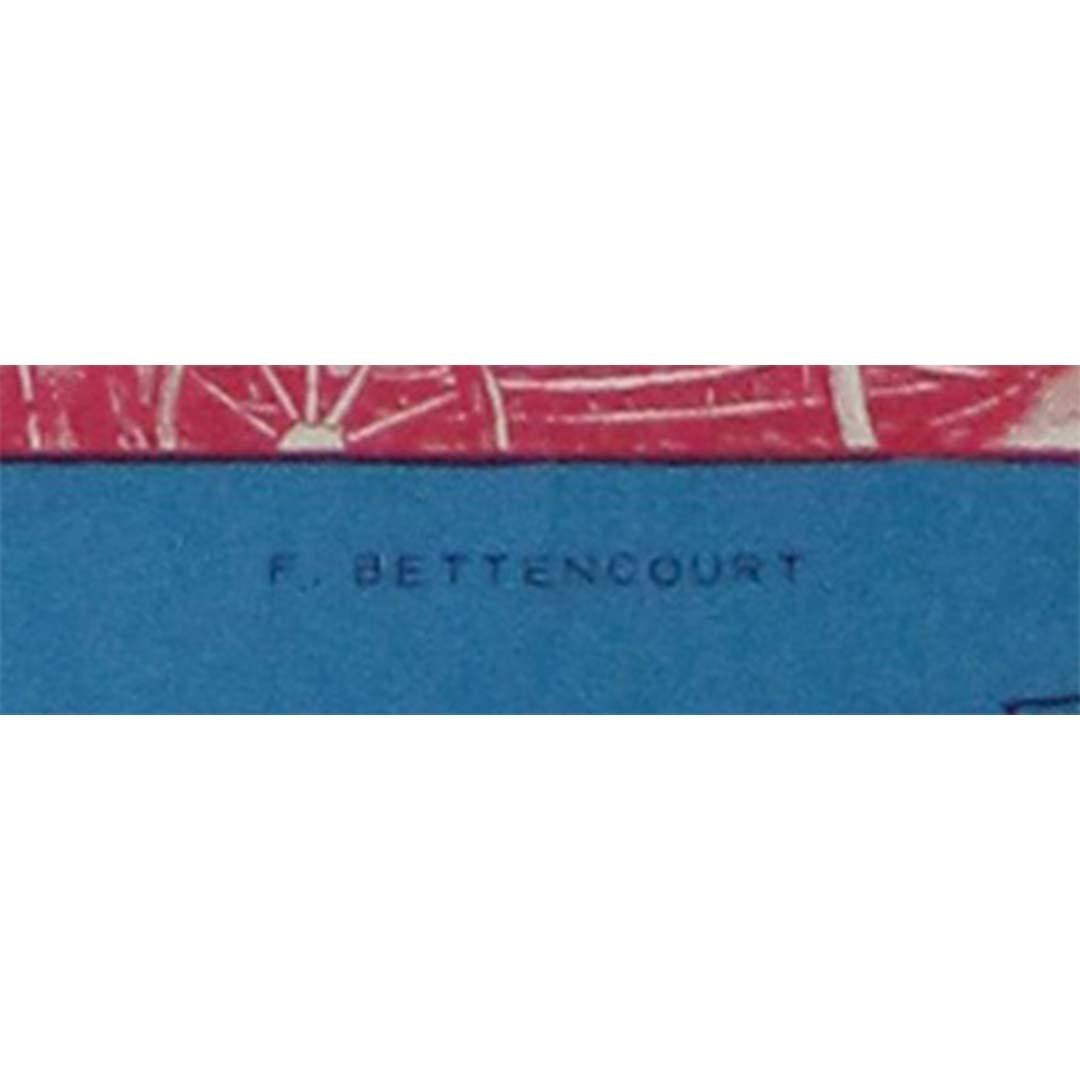 Affiche de concert psychédélique crème originale de F. Bettencourt en vente 2
