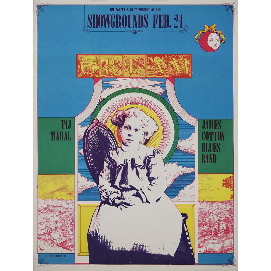 Poster originale del concerto psichedelico dei Cream di F. Bettencourt