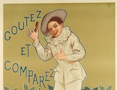 F. Bouisset, Original Art Nouveau Poster, Chocolat Poulain, Cocoa, Pierrot, 1898