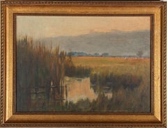 Vintage F. Bradley - Framed Mid 20th Century Oil, Reeds By the River