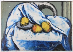 F. Braun After Cezanne - 1949 Oil, Apples with Tablecloth