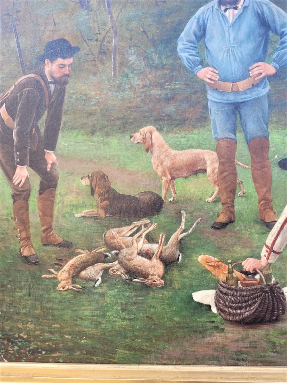 Paire de peintures de F Brillaud, Scènes de chasse, XIXe siècle en vente 6