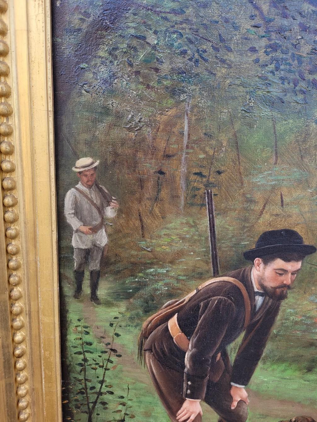 F Brillaud, Pair of Paintings, Hunting Scenes, XIXth Century For Sale 7