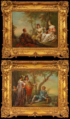F.-C. Janneck, «El primer encuentro» y «La lectura», Escuela austriaca, hacia 1740
