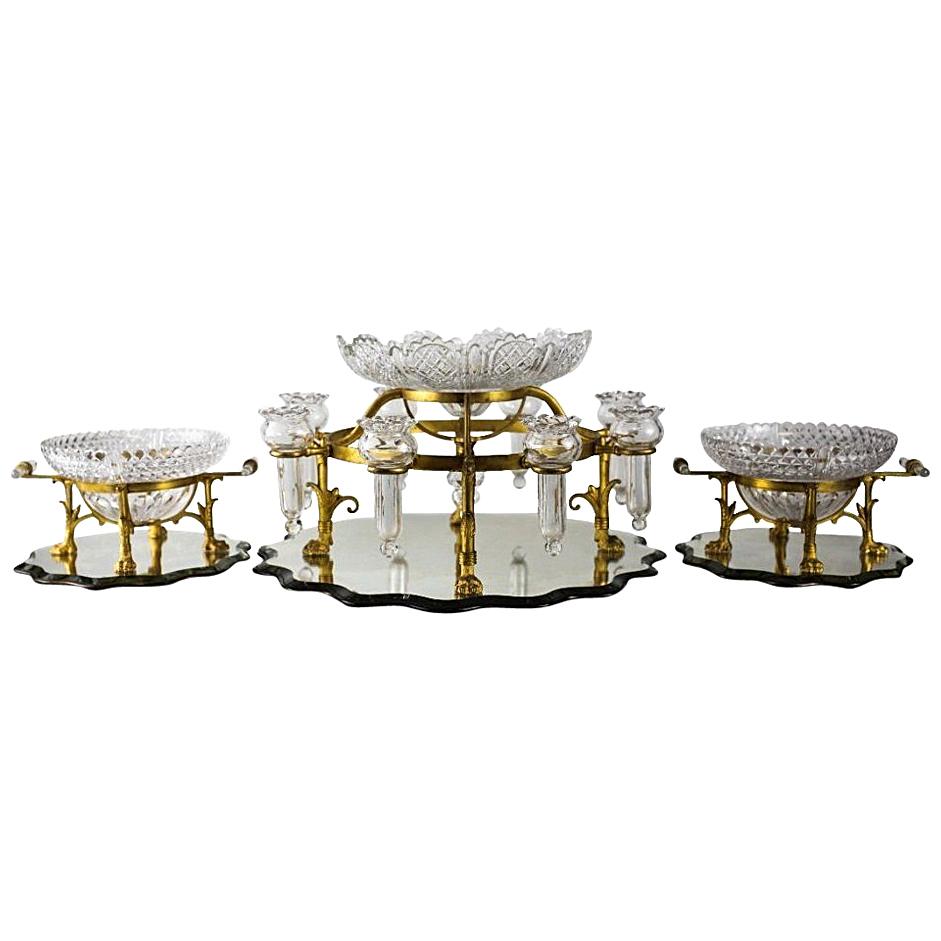 F & C Osler Ormolu Centrepiece Epergne Mounted Table Garniture, Mid-19th Century For Sale
