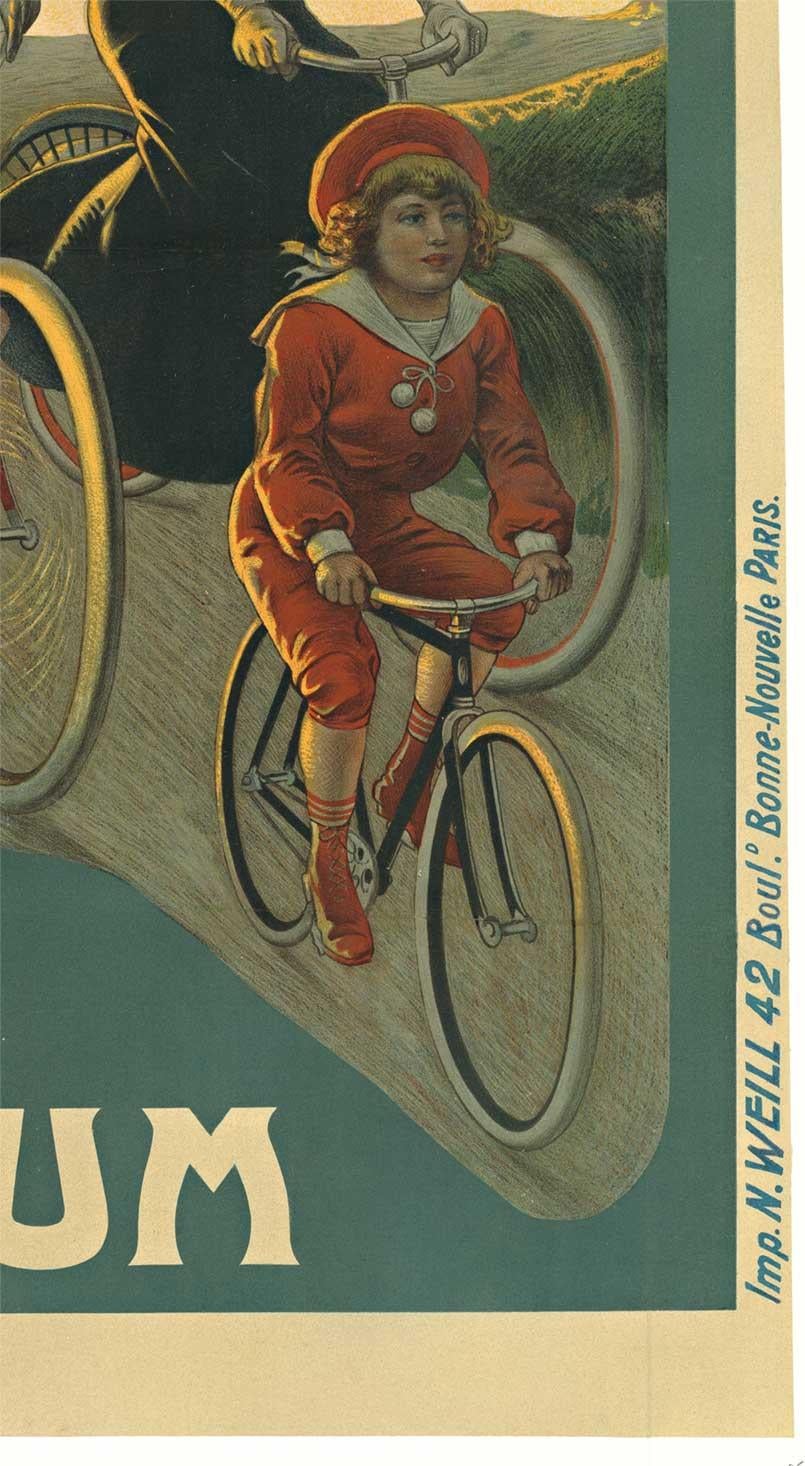 Affiche originale de vélo « Cycles Omnium » du début du siècle - Gris Landscape Print par F. Capelli