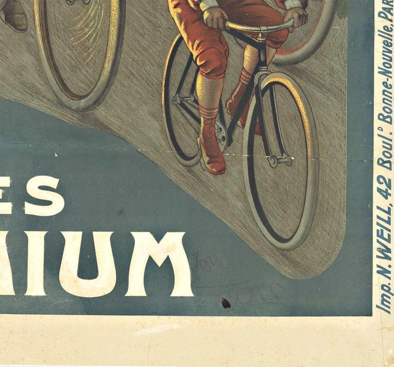 Affiche Vintage Originale - Manifesto Publicitaire Vélo D'Époque - Déco Atelier