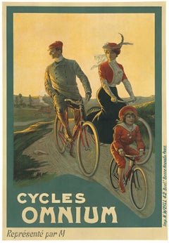 Original "Cycles Omnium" turn of the century vintage bicycle poster