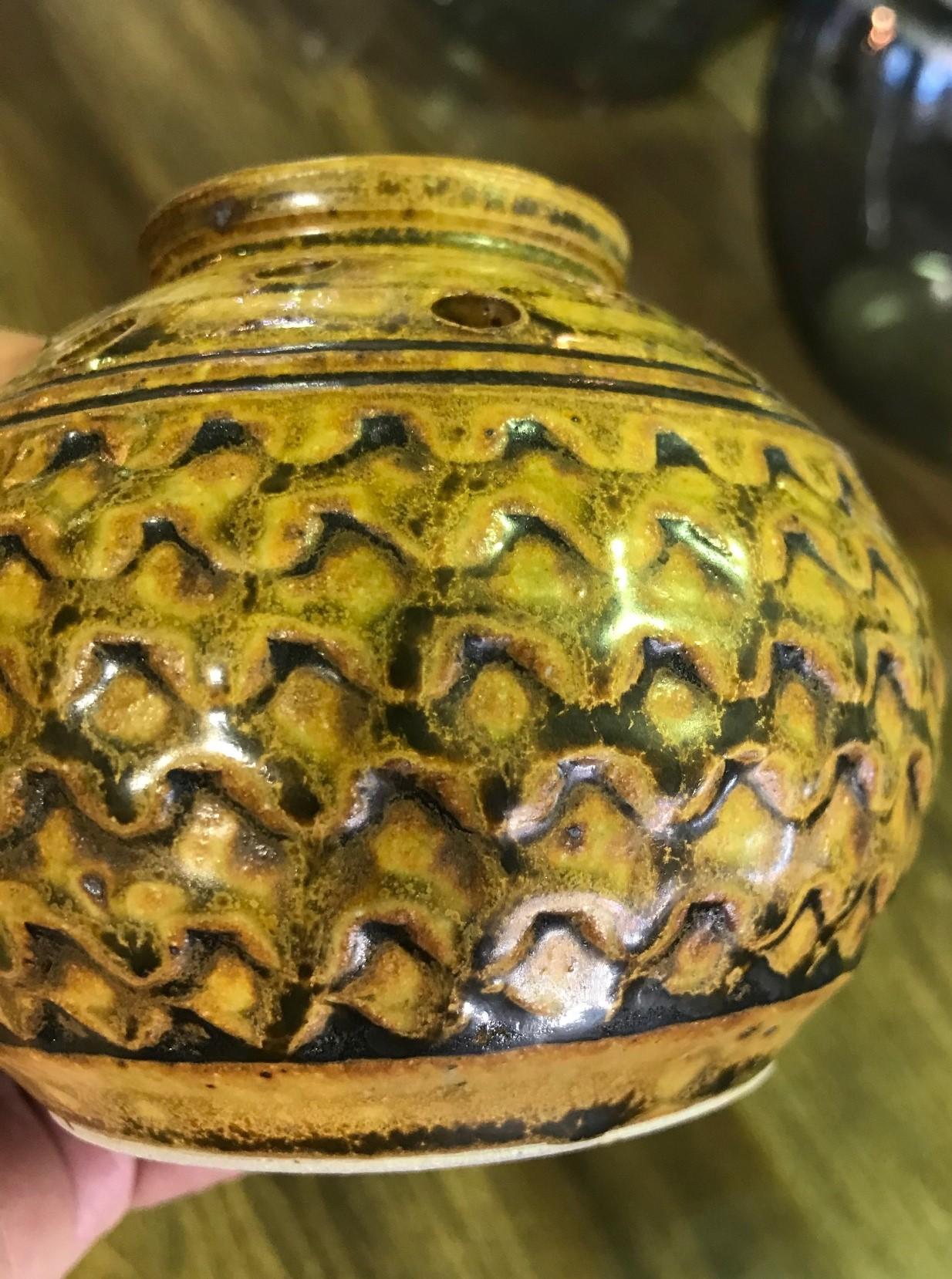 Hand-Crafted F. Carlton Ball Mid-Century Modern Signed Ceramic Pottery Glazed Studio Vase