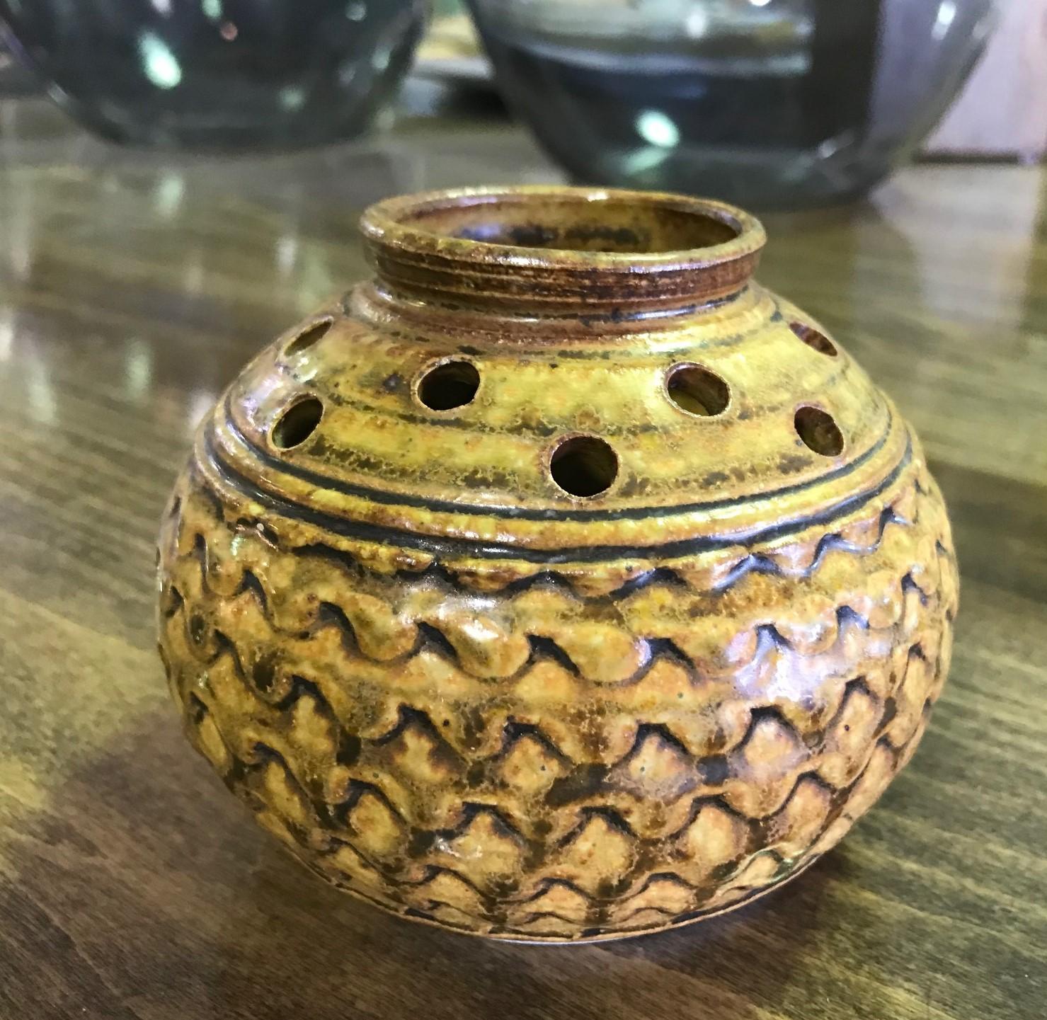 F. Carlton Ball Mid-Century Modern Signed Ceramic Pottery Glazed Studio Vase 1