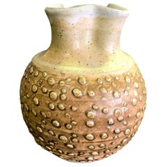 F. Carlton Ball Signed Midcentury Ceramic Pottery Glazed Studio Pinched Vase