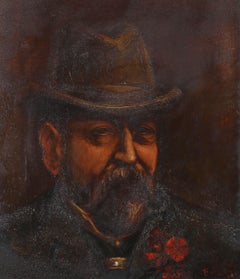 Antique F. Crosby - 1927 Oil, Portrait of King Edward VII