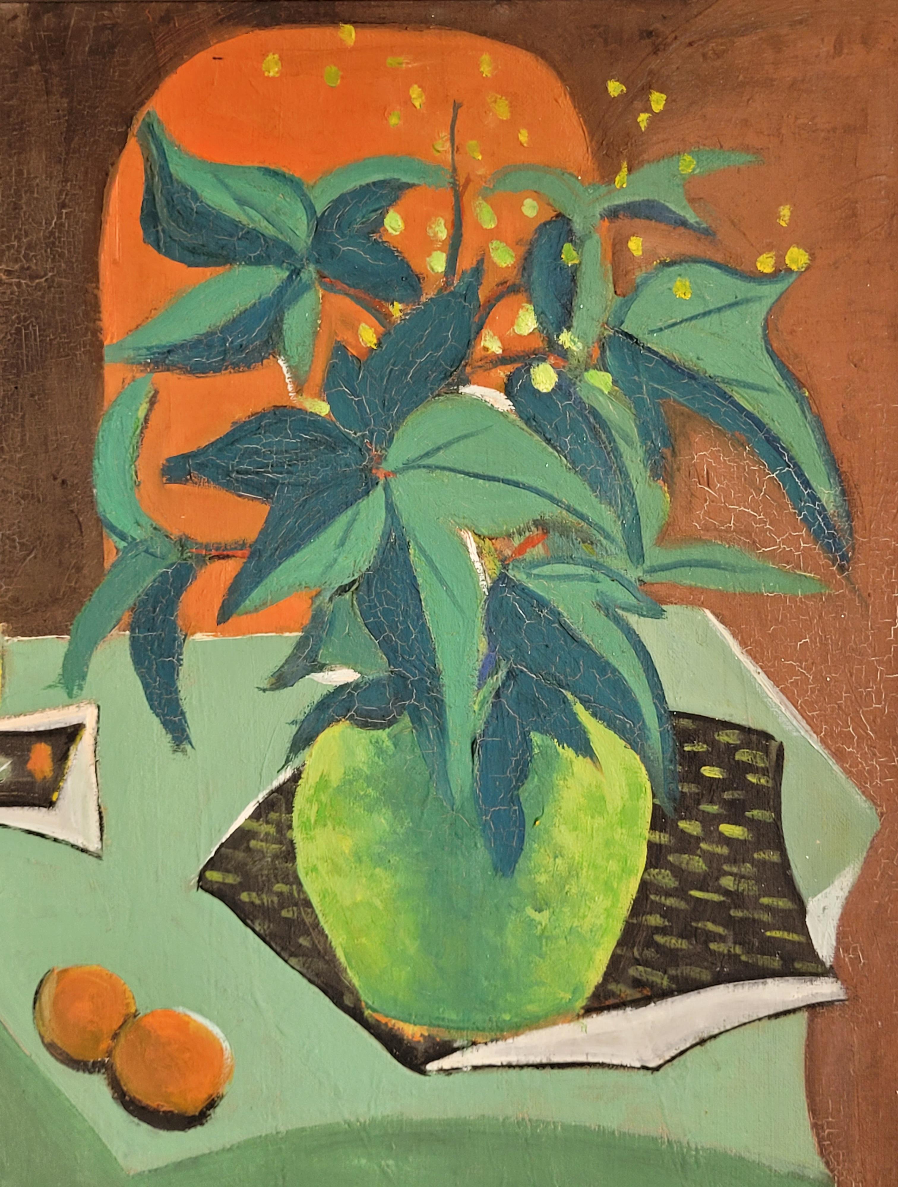 Französische Stillleben-Tischdekoration. (Braun), Abstract Painting, von F Descamps
