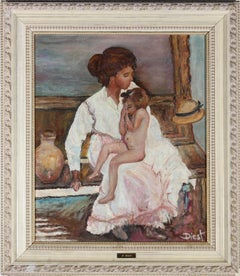 F. Diest - 20th Century Oil, Mother And Child