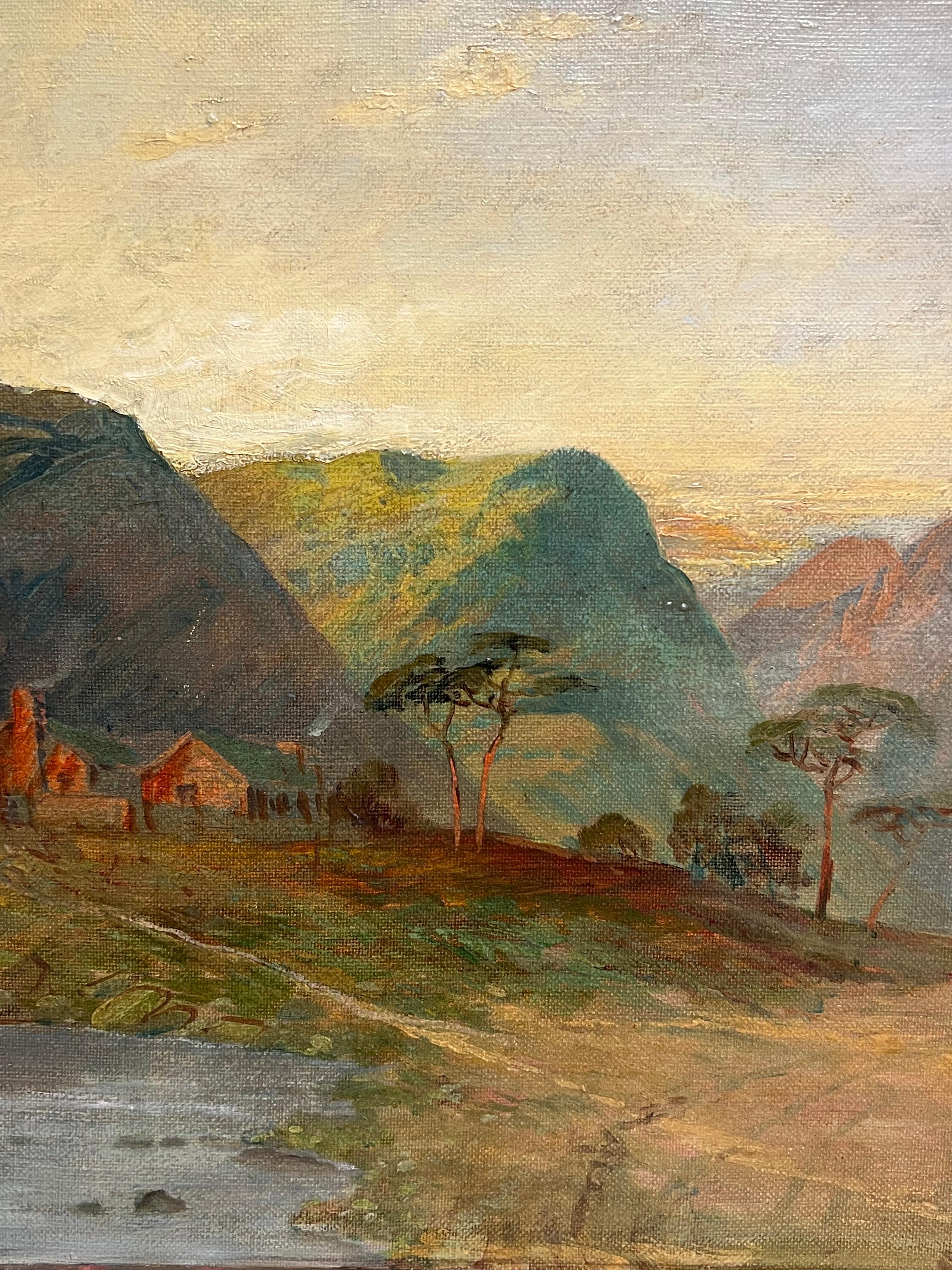 Antique Oil Scottish Highlands Oil Painting The Pass at Killiecrankie Pitlochry im Angebot 7