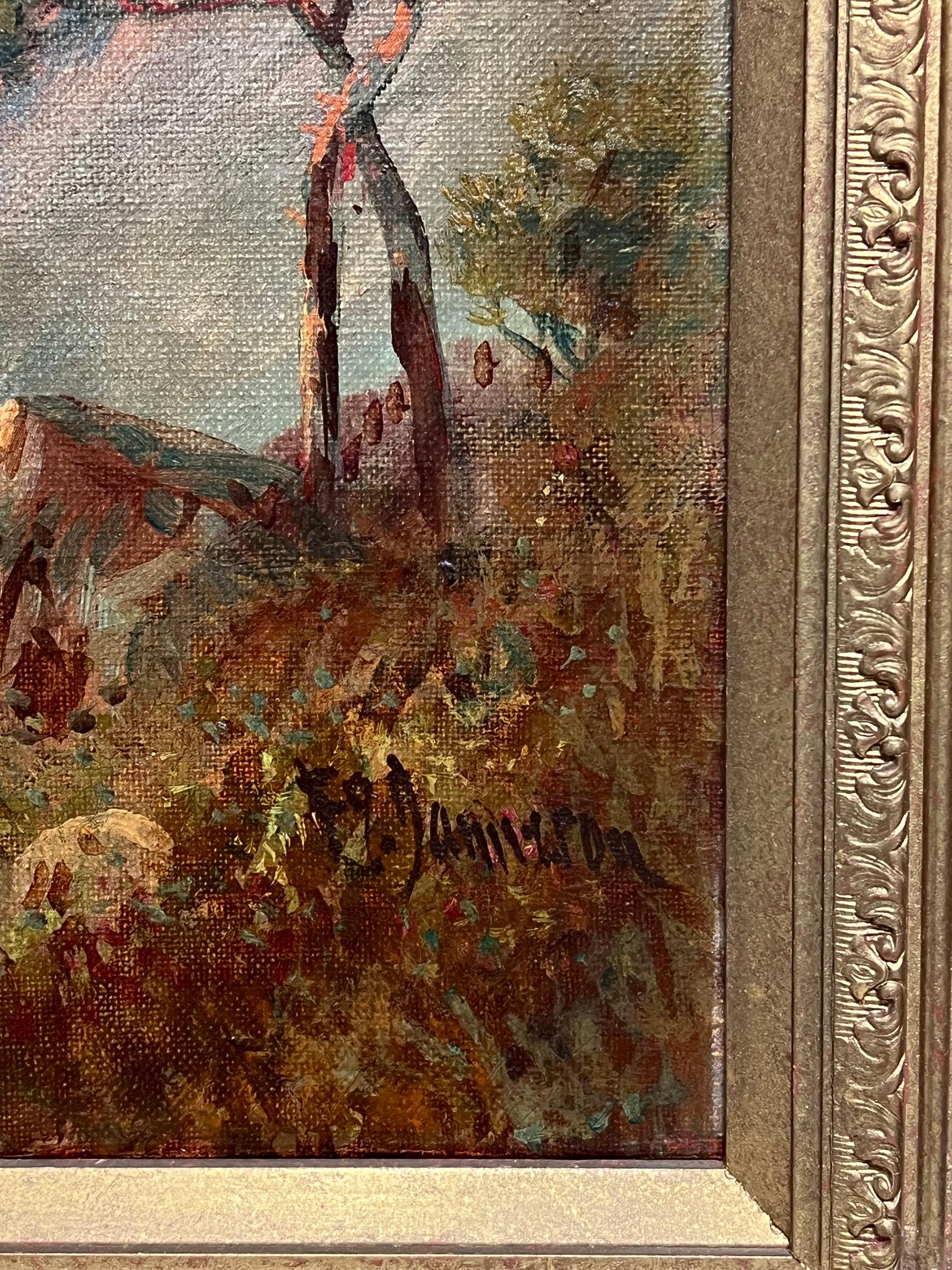 Antique Oil Scottish Highlands Oil Painting The Pass at Killiecrankie Pitlochry im Angebot 9