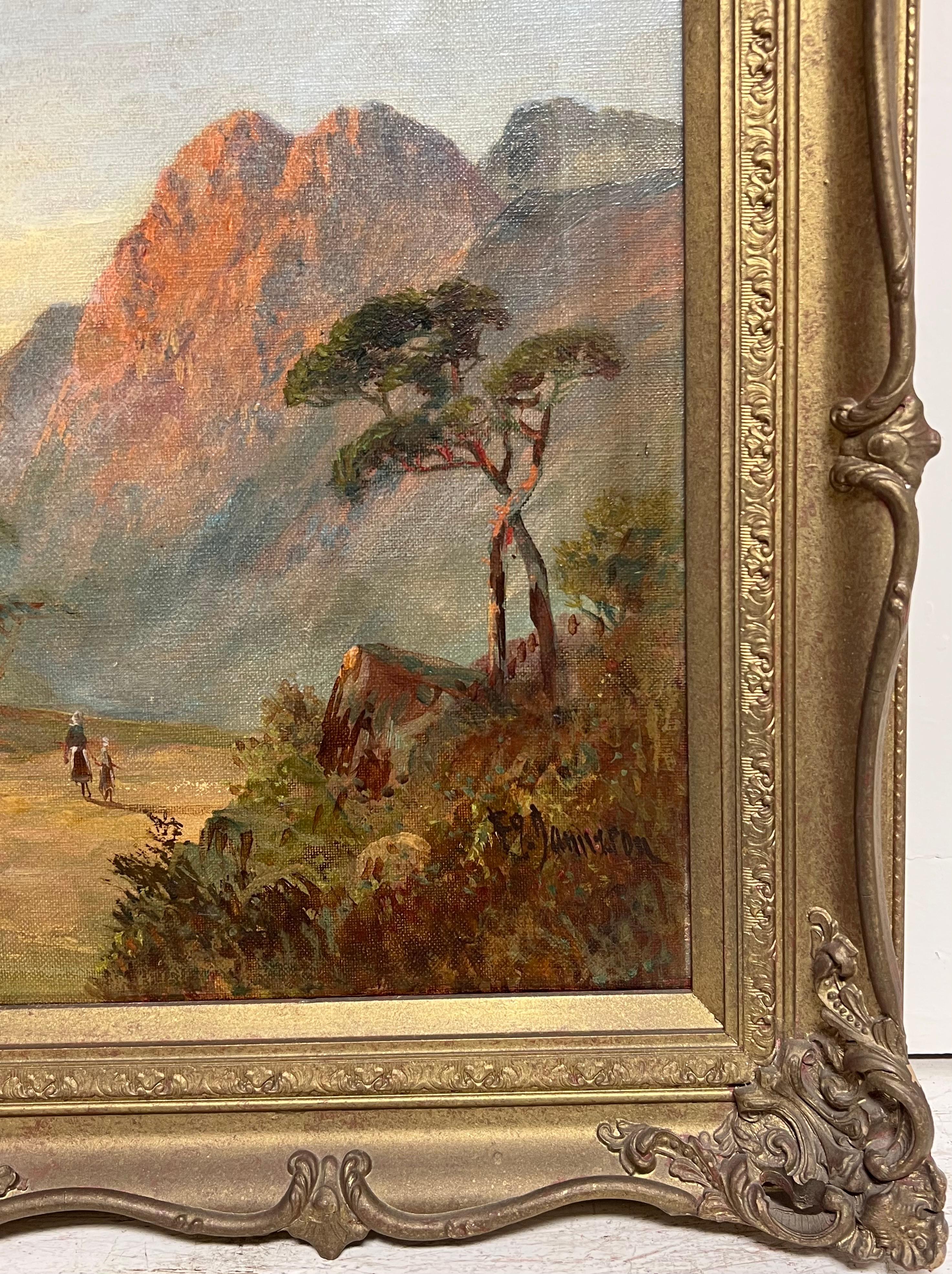 Antique Oil Scottish Highlands Oil Painting The Pass at Killiecrankie Pitlochry im Angebot 1