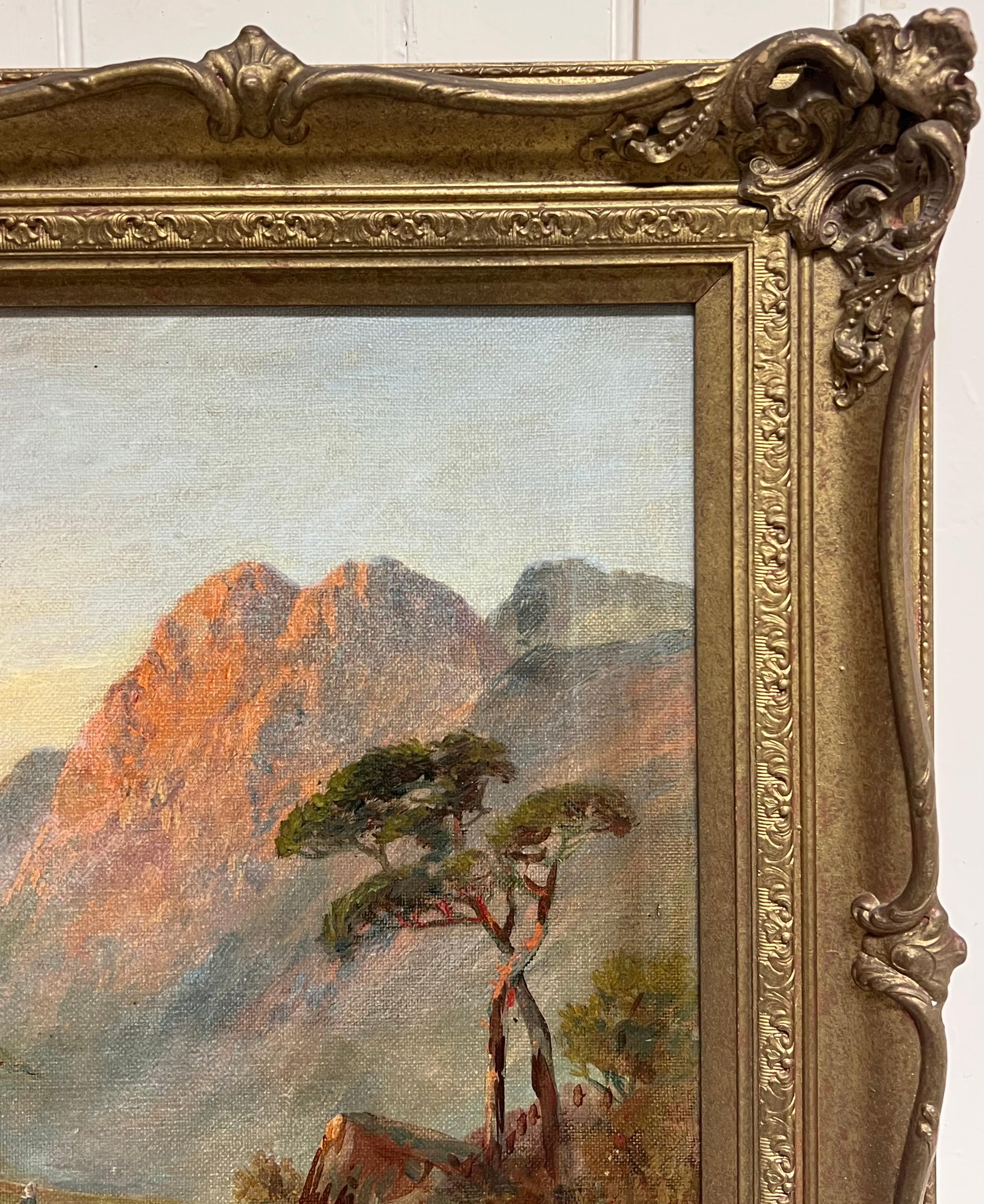 Antique Oil Scottish Highlands Oil Painting The Pass at Killiecrankie Pitlochry im Angebot 2